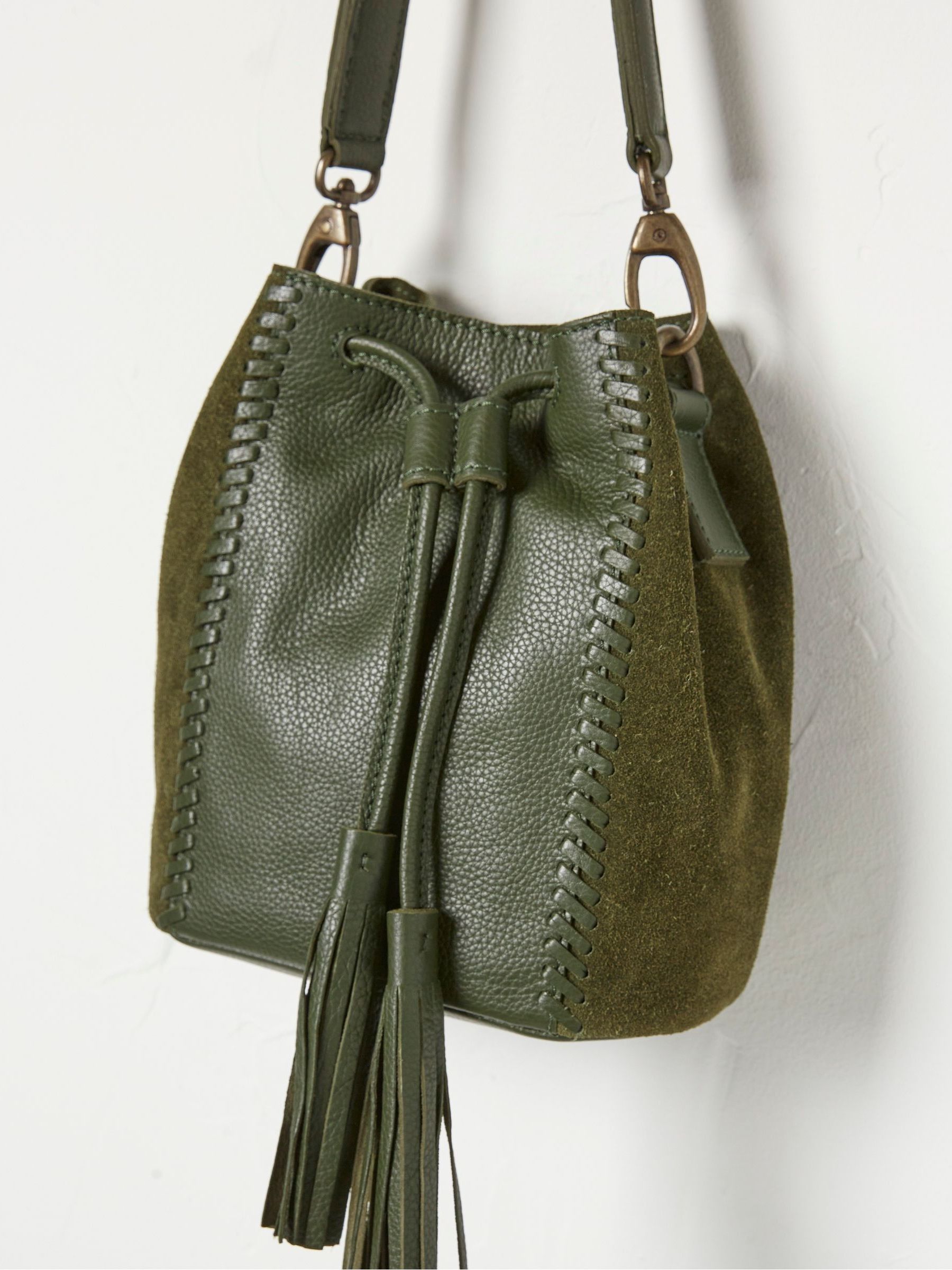 Winalie Green Patchwork Bucket Mini Bag - Image 4 of 4