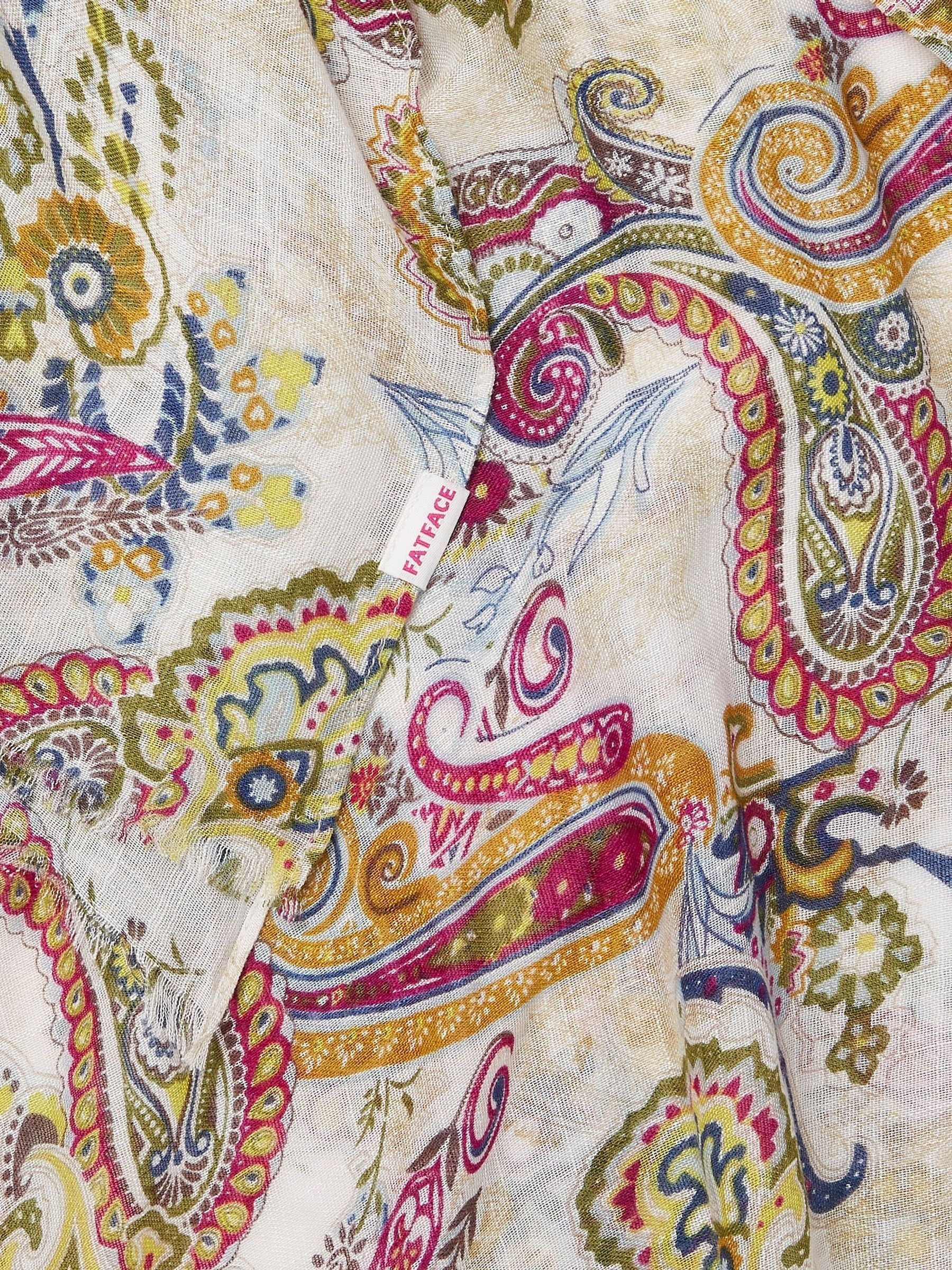 Bright White Paisley Scarf - Image 2 of 2