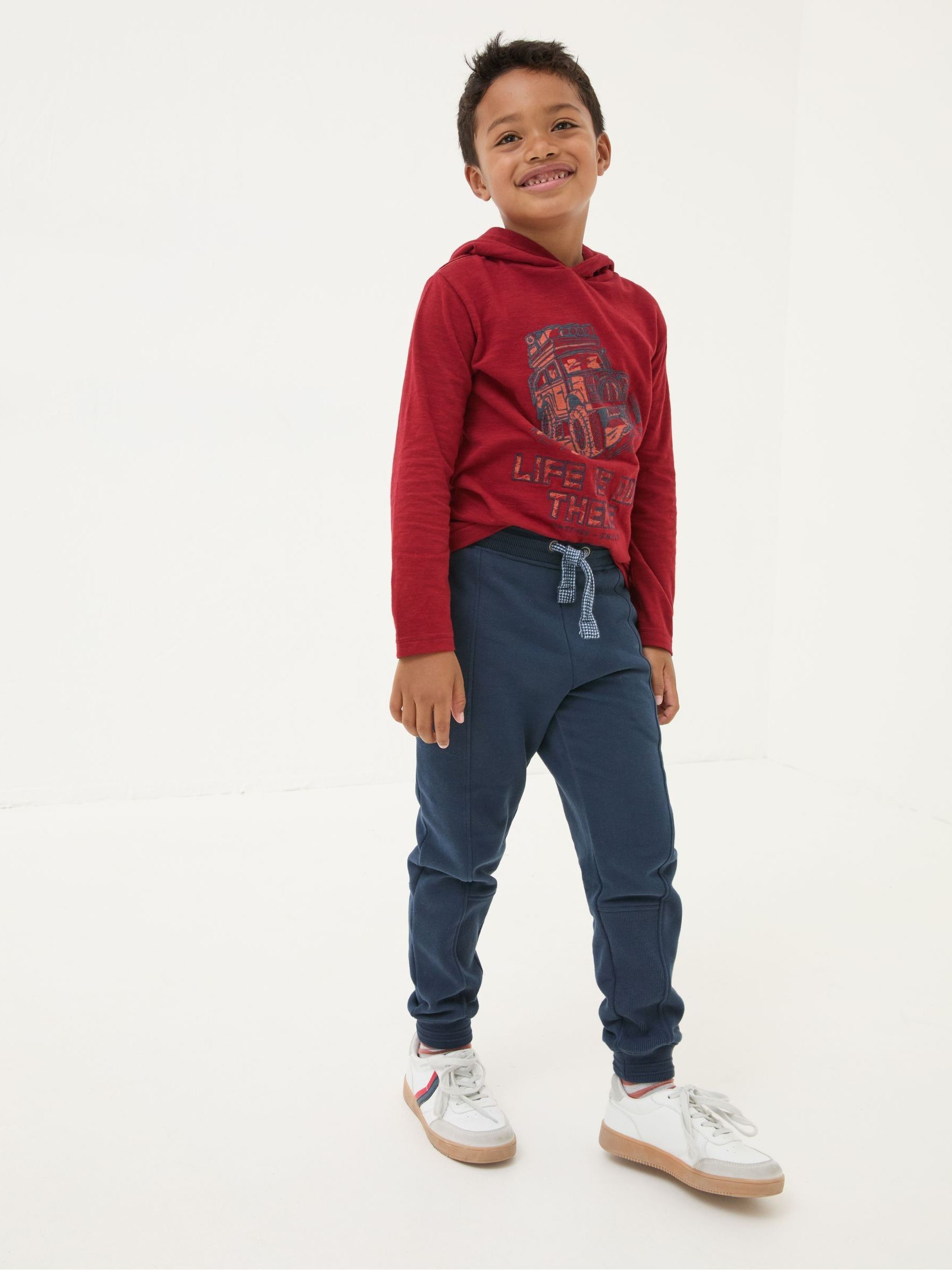 Perry Blue Cotton Panel Joggers - Image 1 of 4