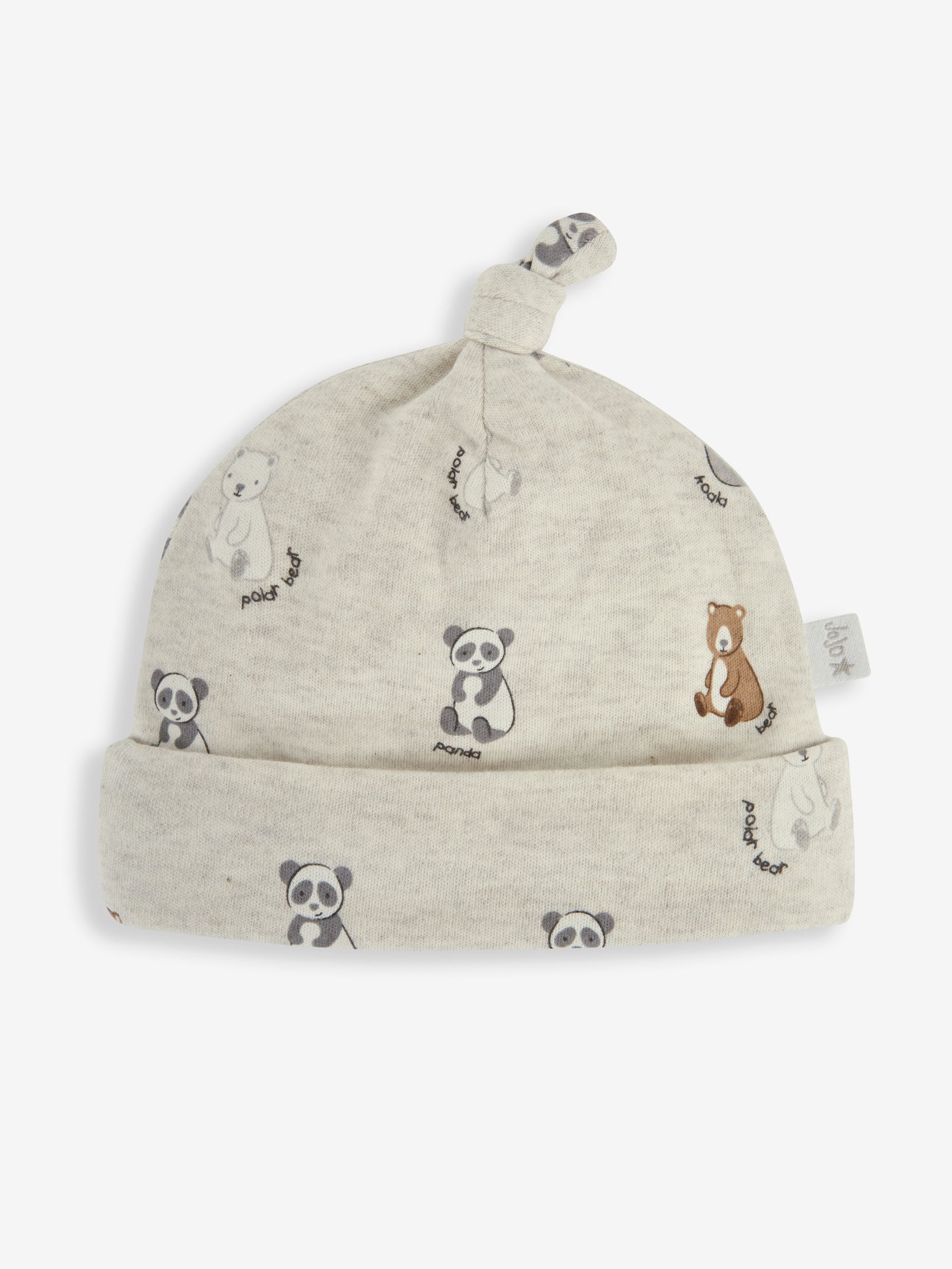 Natural Bear Print Cotton Baby Hat - Image 1 of 3