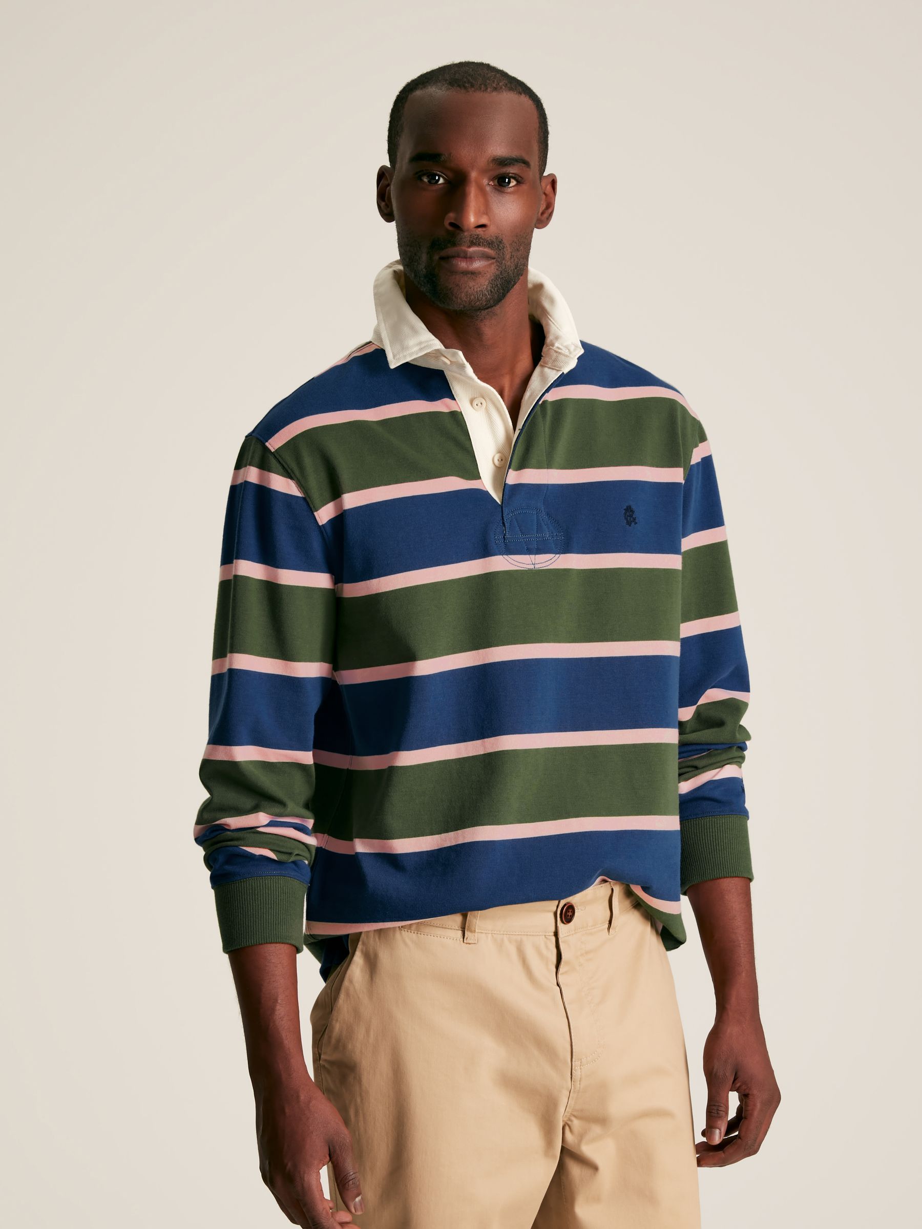 Onside Green/Navy Striped Rugby Shirt - Image 1 of 7 Onside Green/Navy Striped Rugby Shirt - Image 1 of 7