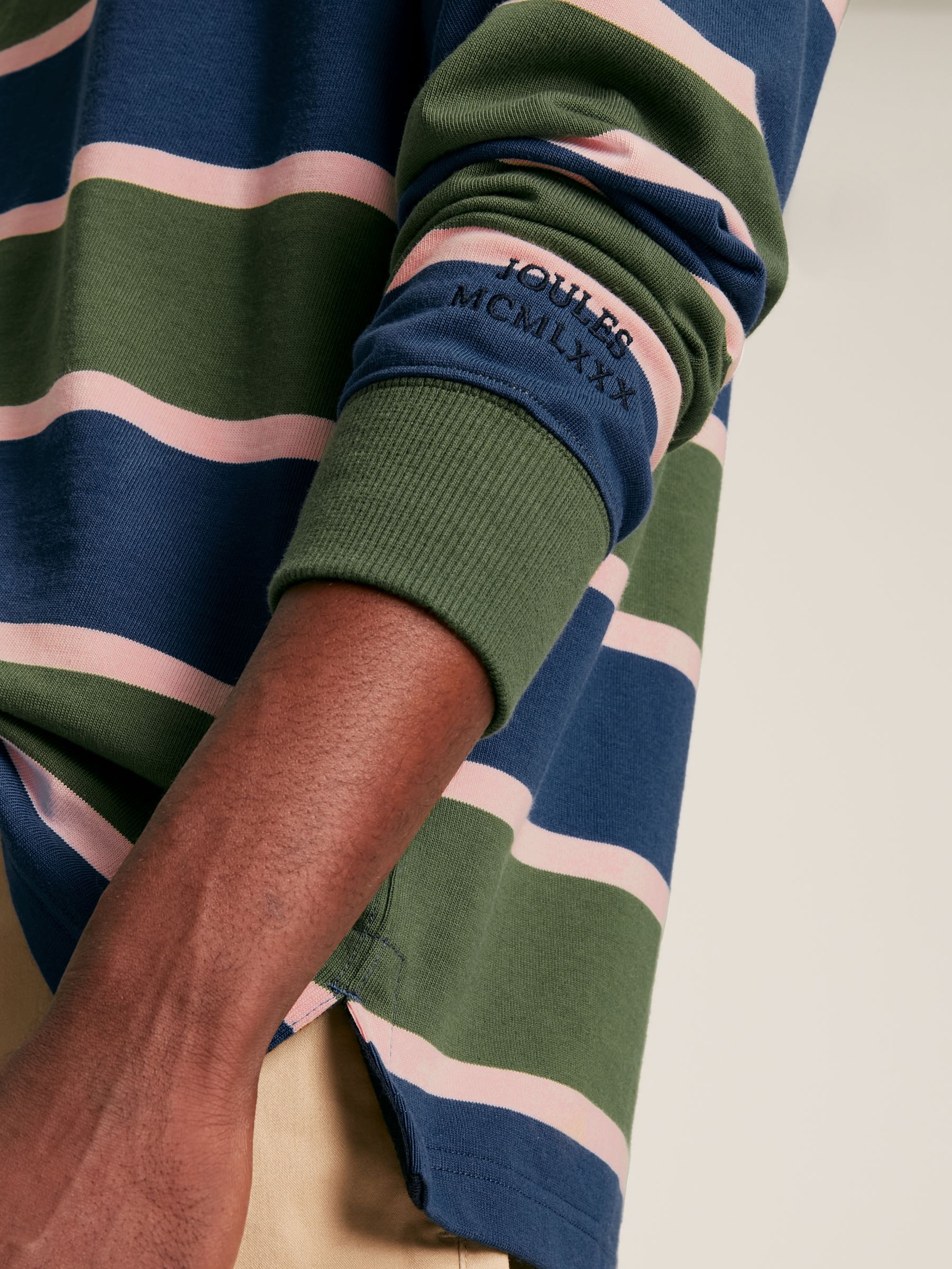 Onside Green/Navy Striped Rugby Shirt - Image 5 of 7