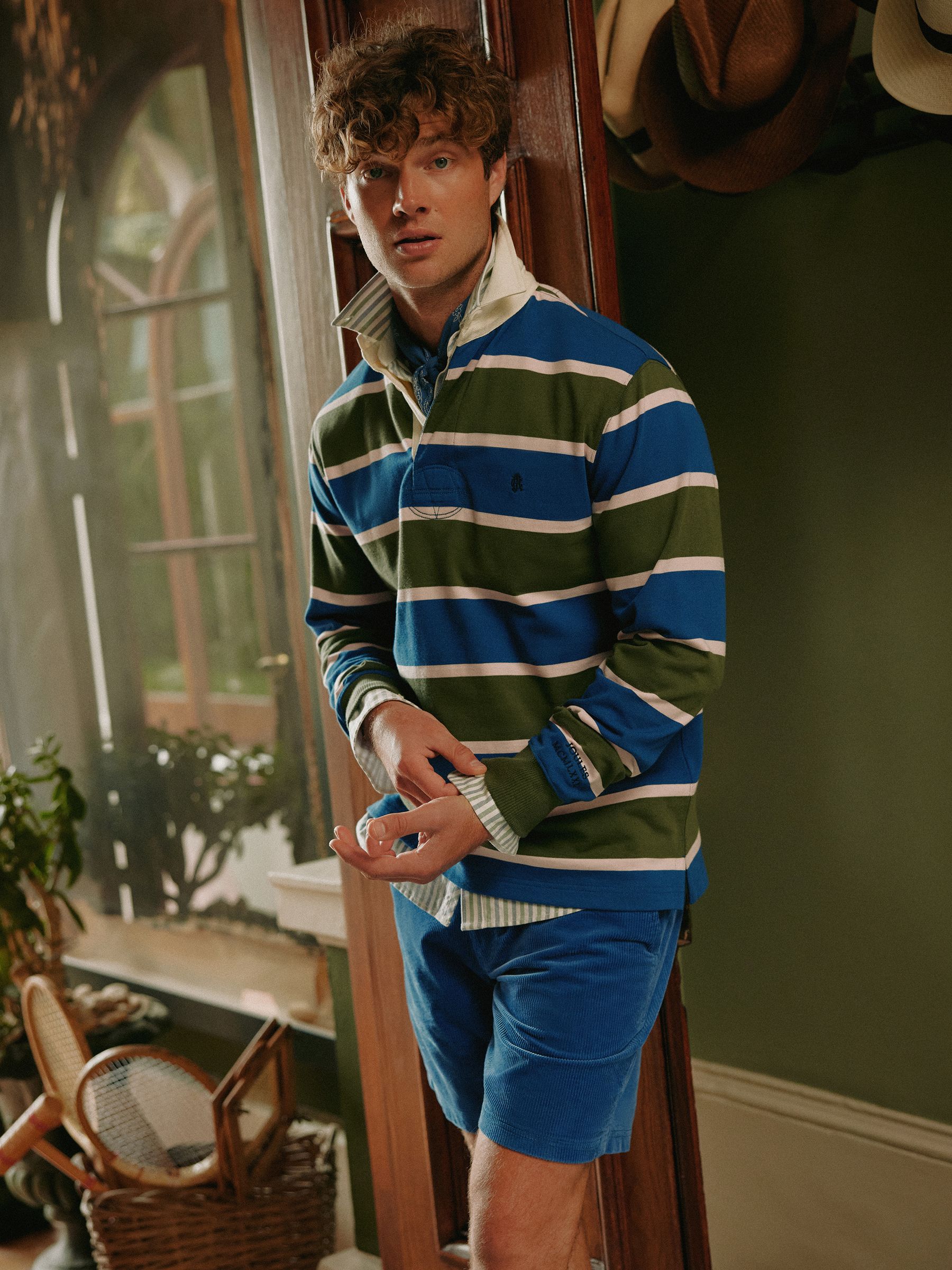 Onside Green/Navy Striped Rugby Shirt - Image 6 of 7