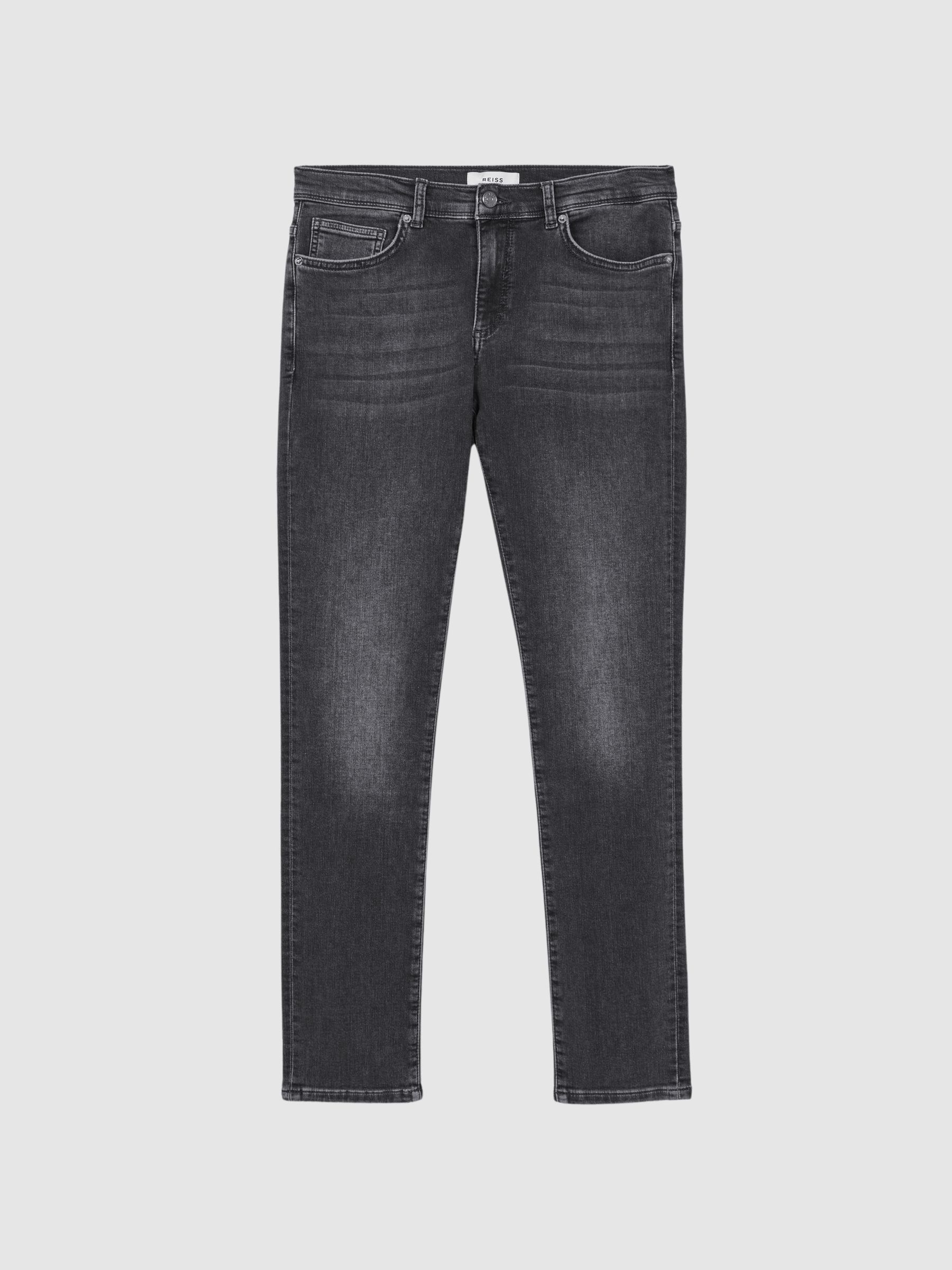 Slim Fit Dark Wash Jeans in Grey - Image 7 of 8