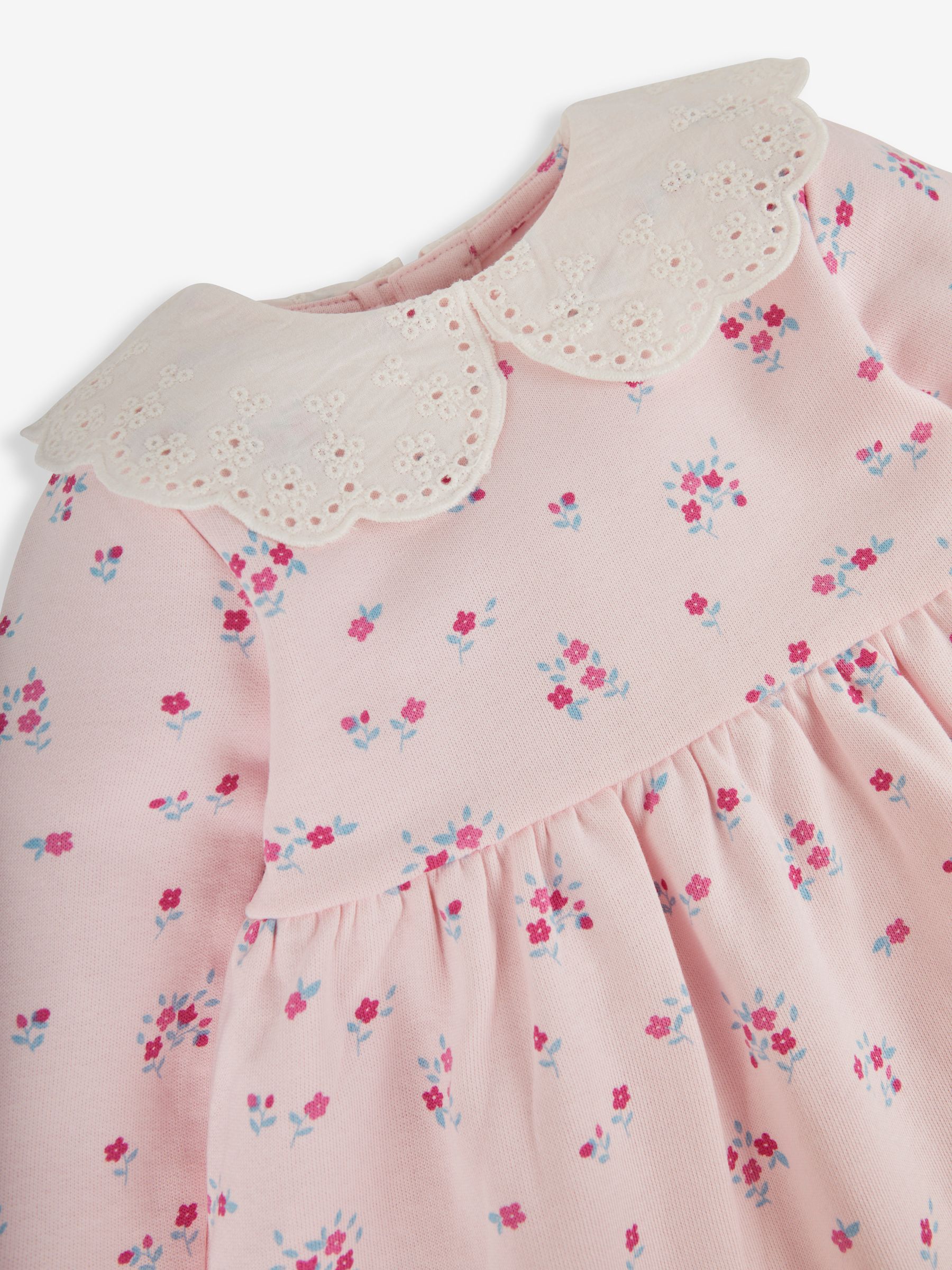Cream Girls' Hedgerow Floral Dress With Broderie Collar - Image 2 of 2