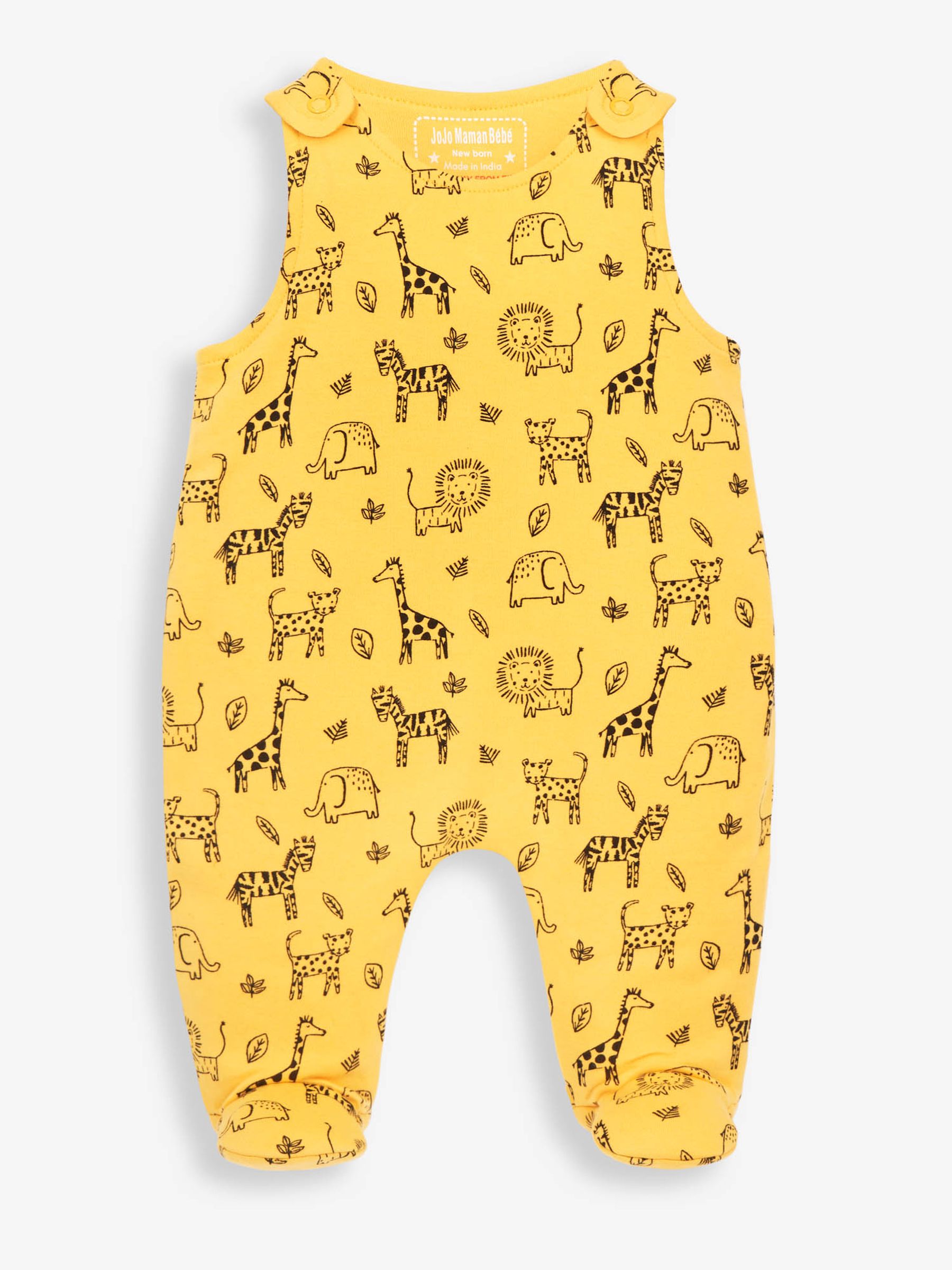 Mustard 2-Piece Safari Print Baby Dungarees Set - Image 2 of 6