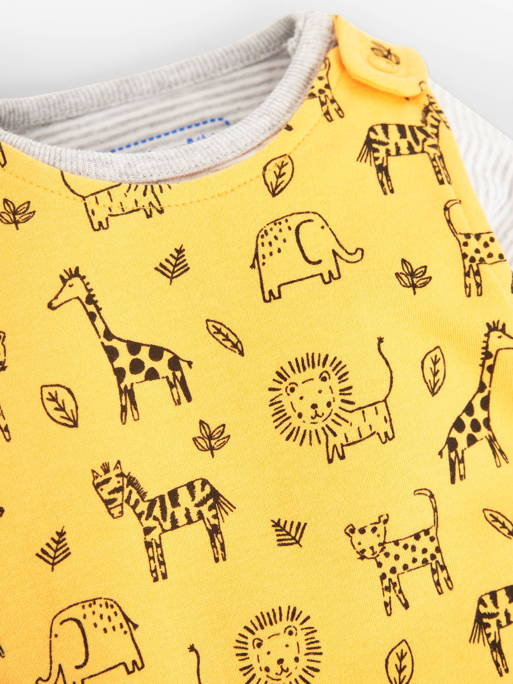 Mustard 2-Piece Safari Print Baby Dungarees Set - Image 4 of 6