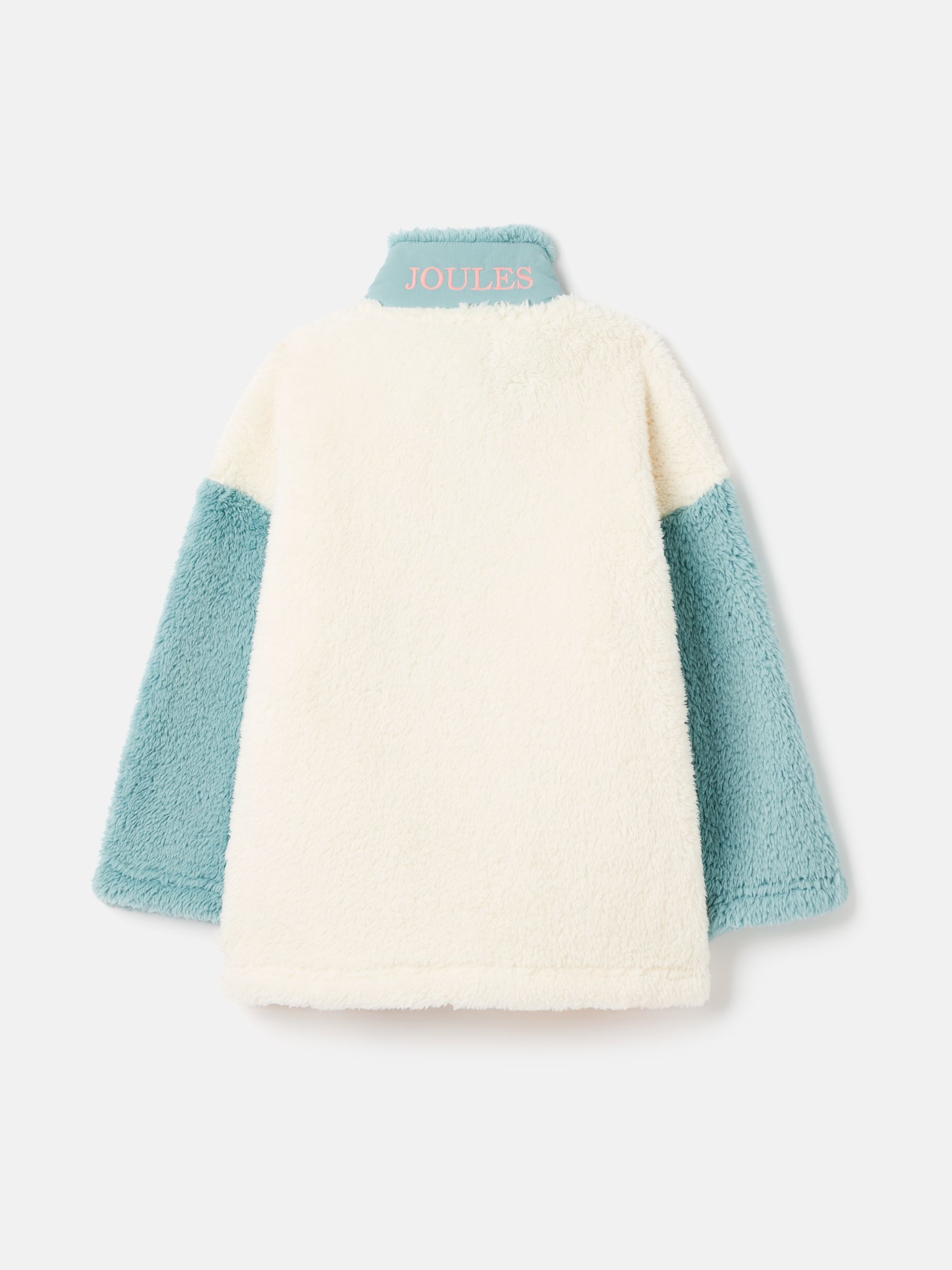 Girls' Always Cosy Cream/Blue Half Zip Borg Fleece - Image 3 of 7