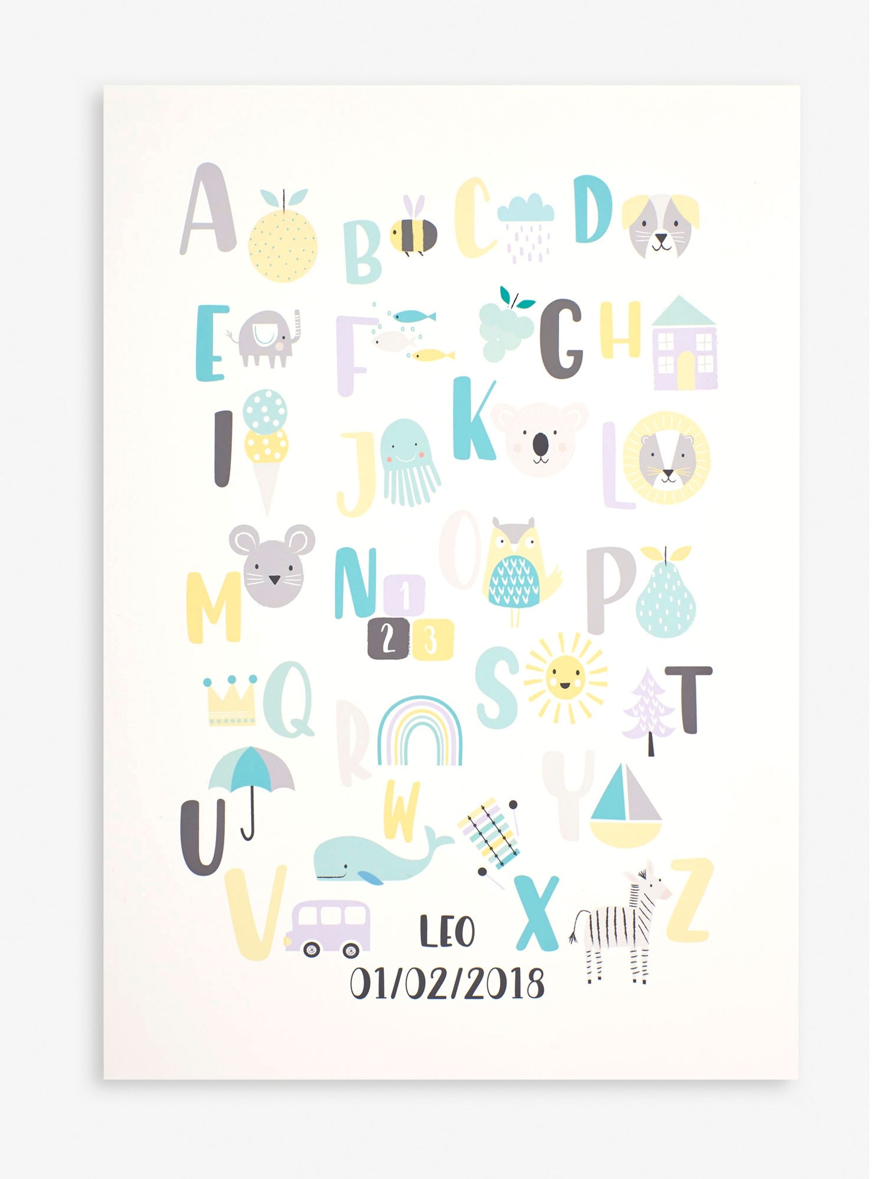 Personalised Pastel Alphabet Print - Image 1 of 1