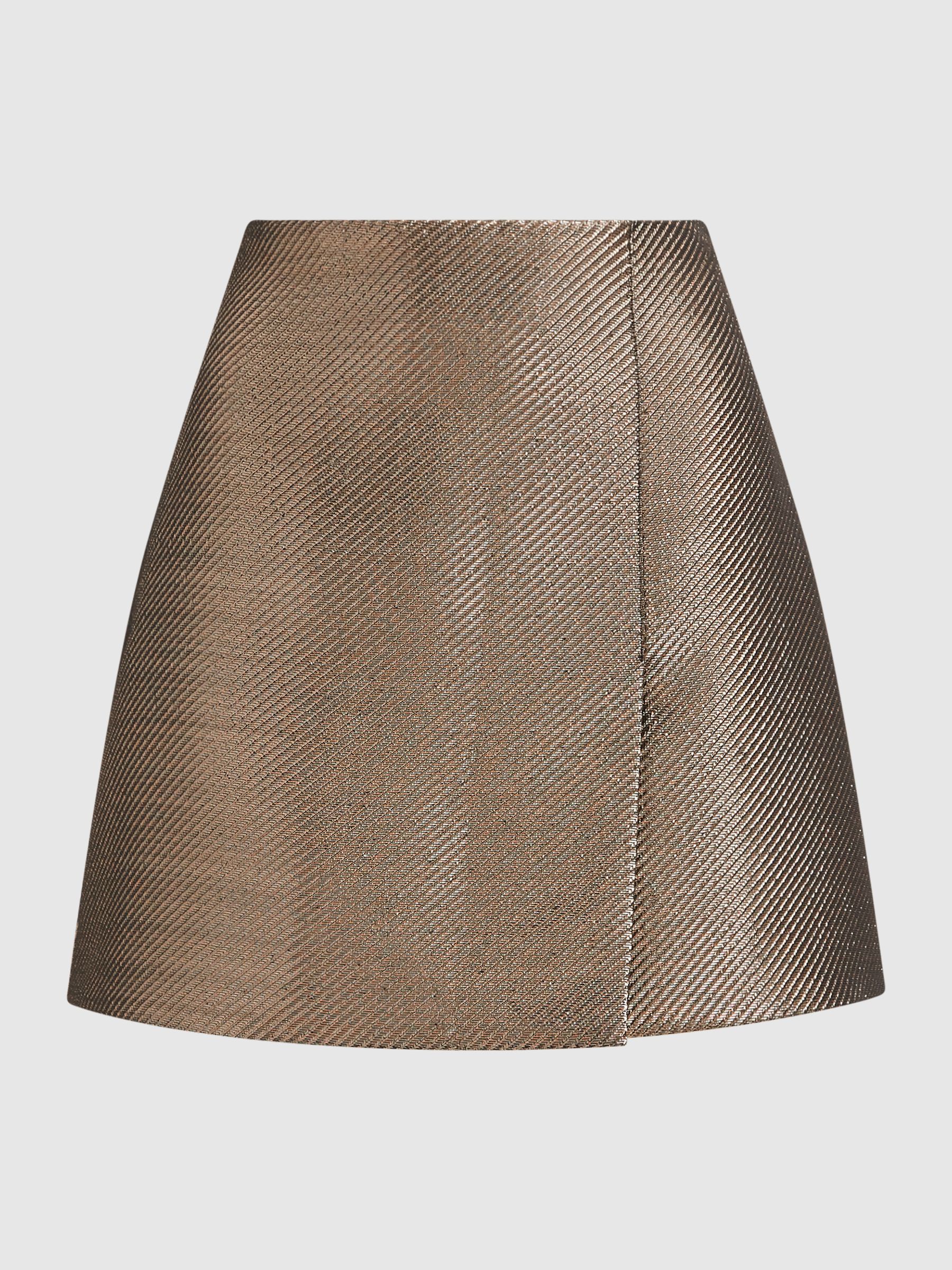 Metallic Mini Skirt in Gold - Image 2 of 6