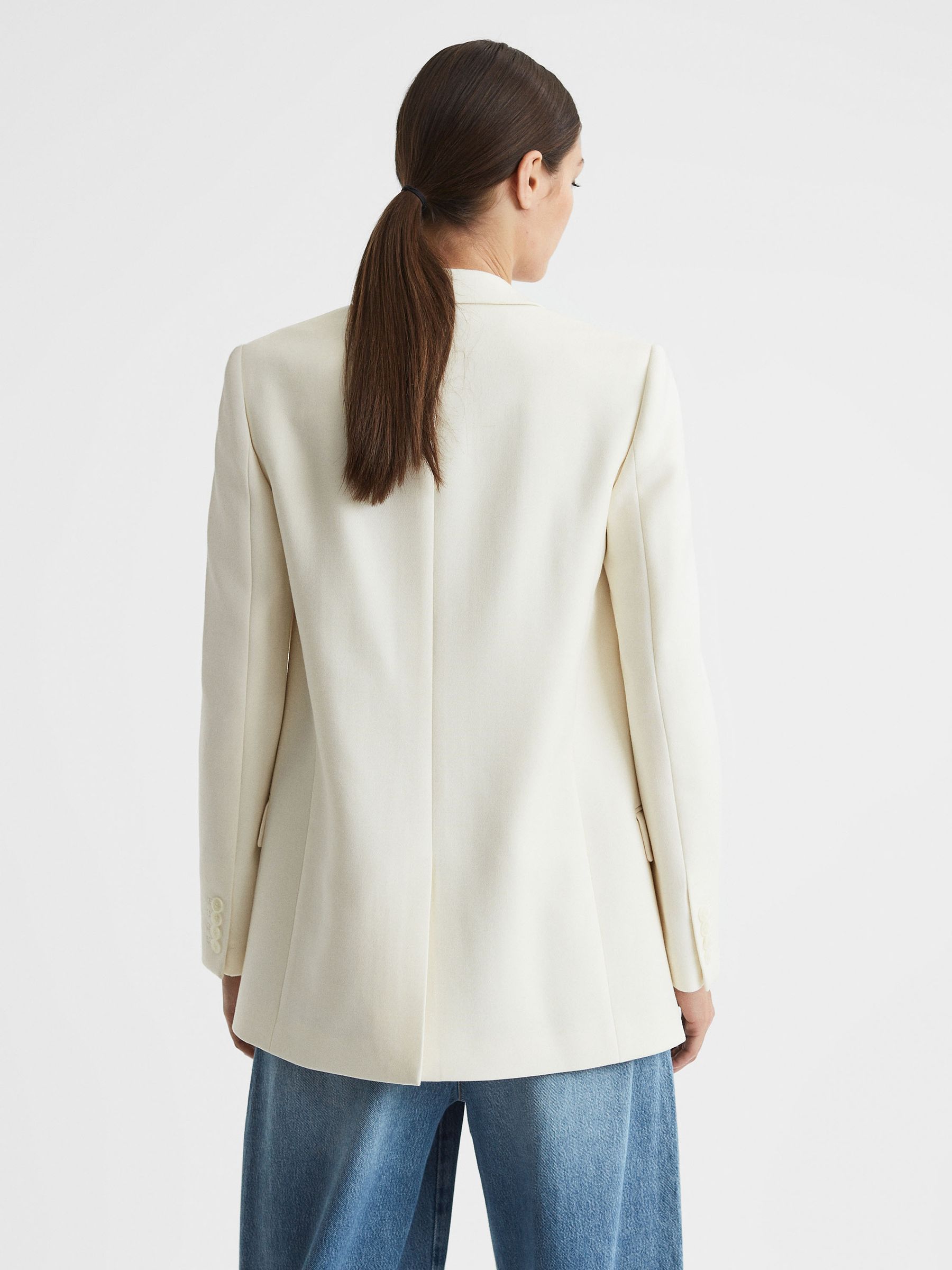 Modern Fit Wool Double Breasted Blazer in White - Image 6 of 8