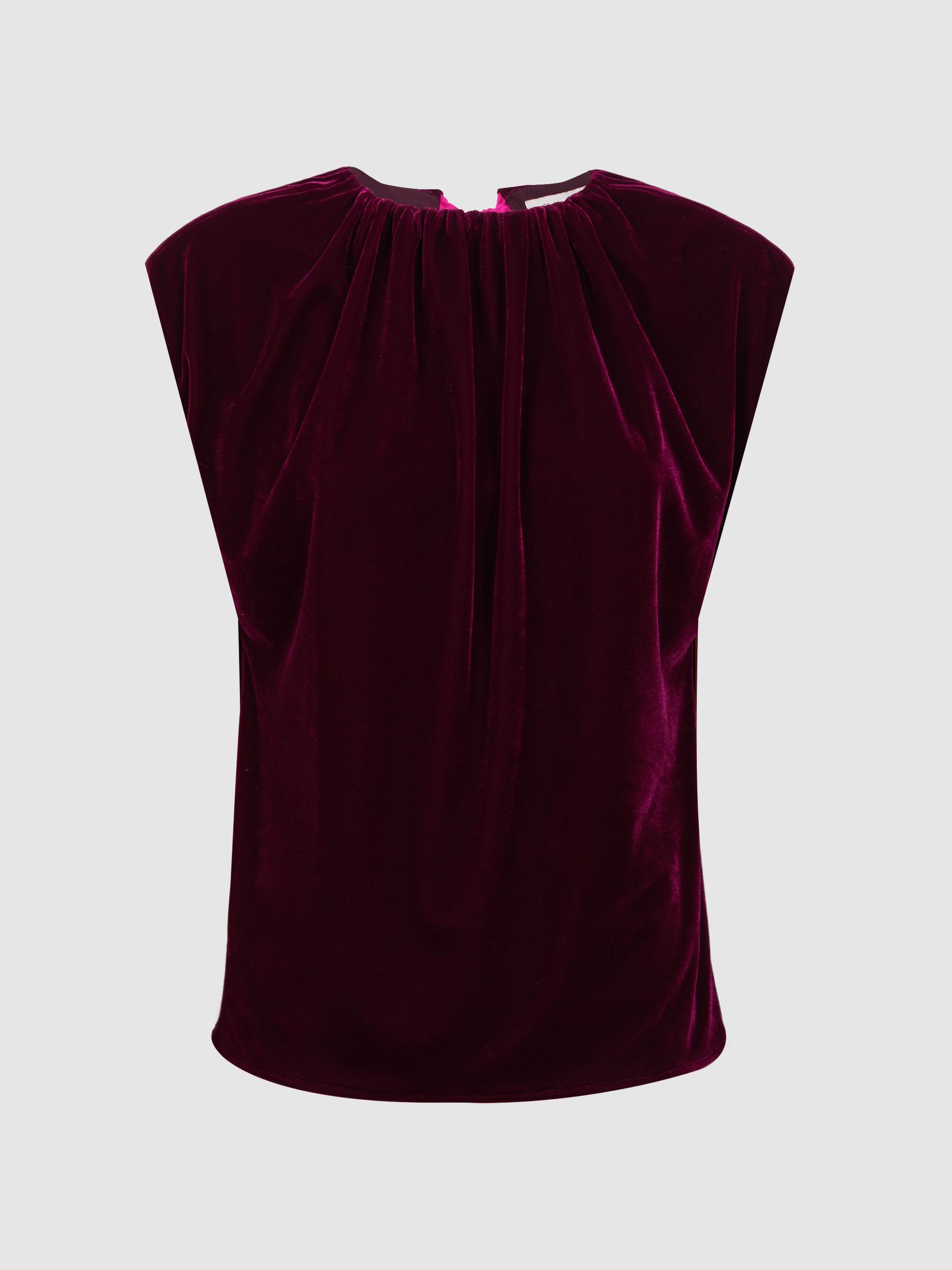 Florere Velvet Tie Neck Top in Burgundy - Image 2 of 6 Florere Velvet Tie Neck Top in Burgundy - Image 2 of 6