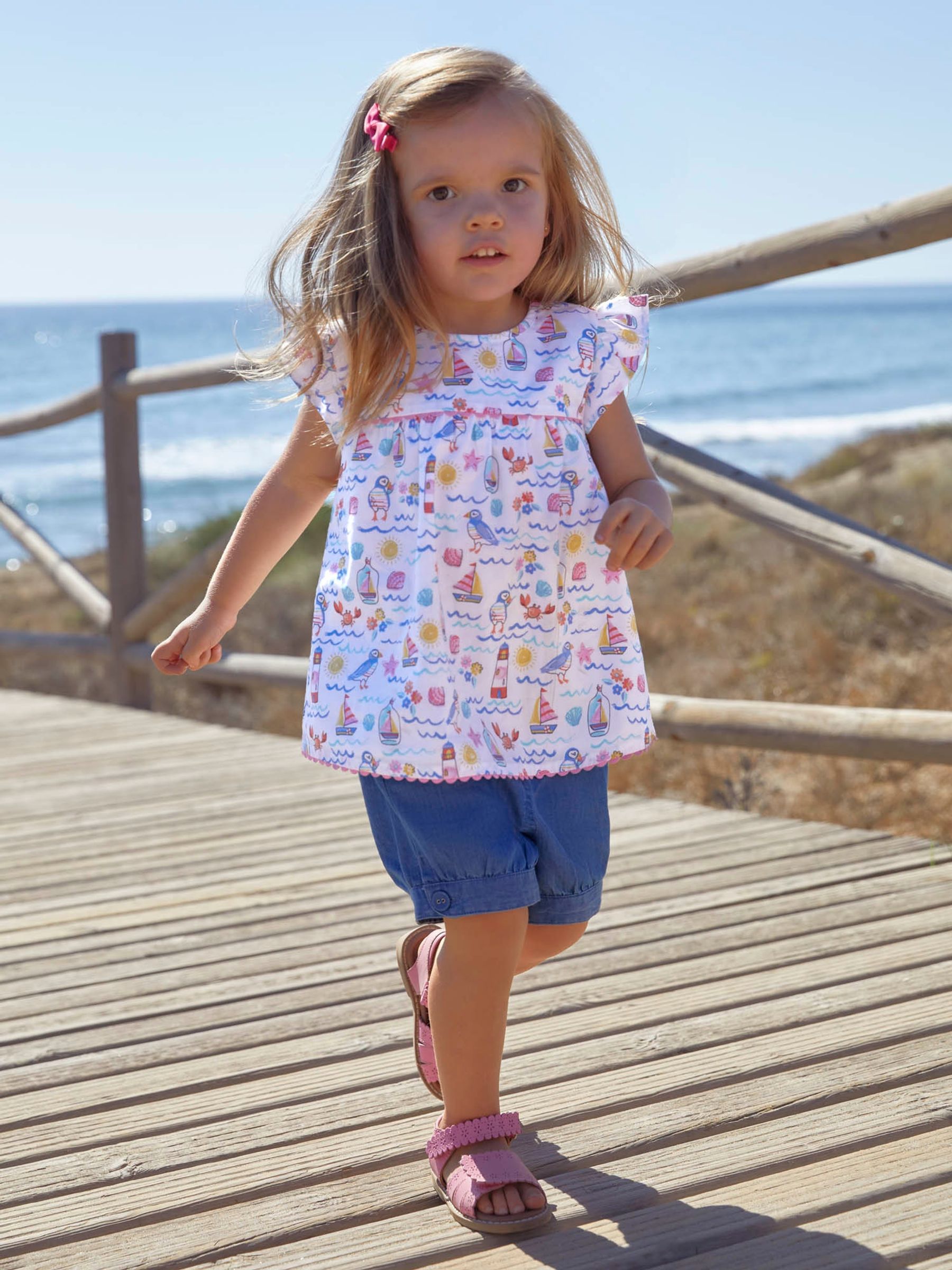 White Seashore Print Blouse - Image 1 of 6