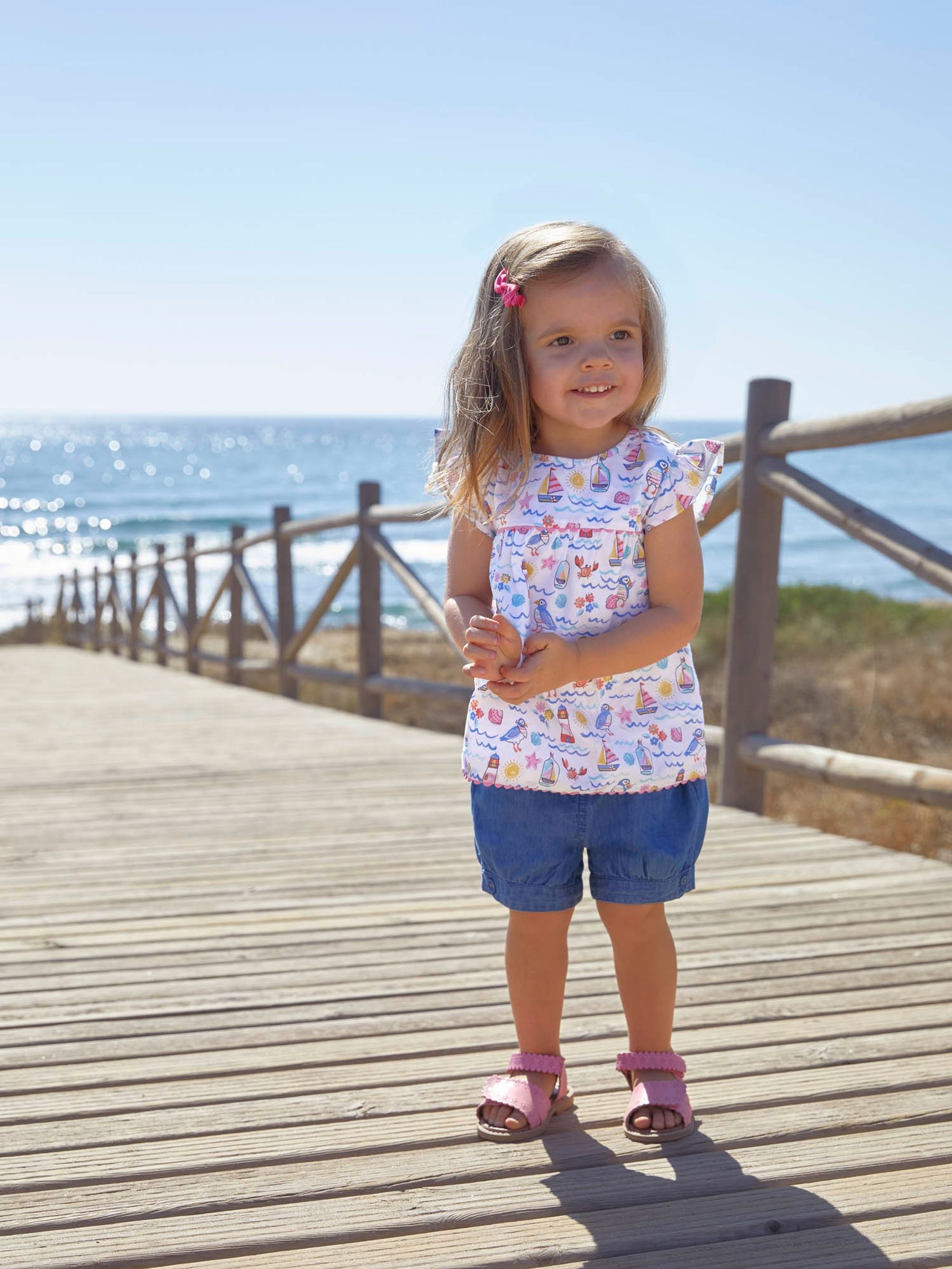 White Seashore Print Blouse - Image 2 of 6