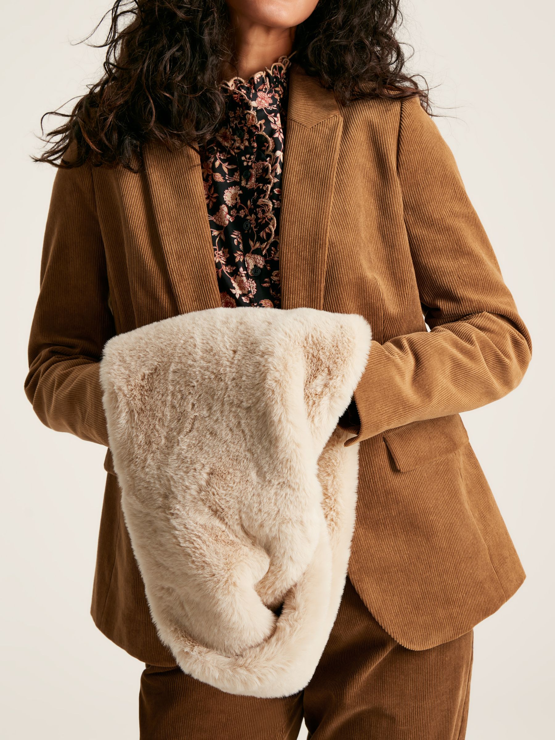 Nelle Oatmeal Faux Fur Snood Scarf - Image 2 of 4