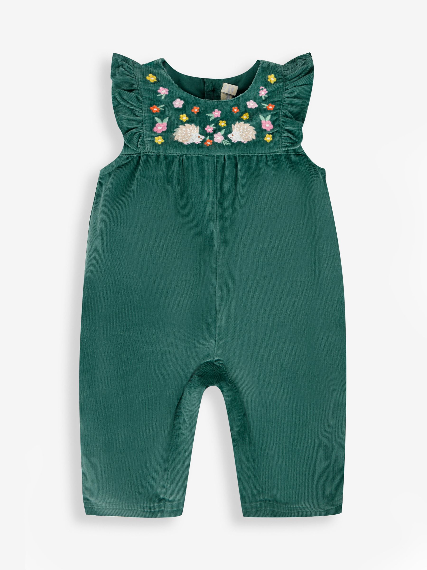 Green Girls' Hedgehog Embroidered Cord Dungarees - Image 1 of 3