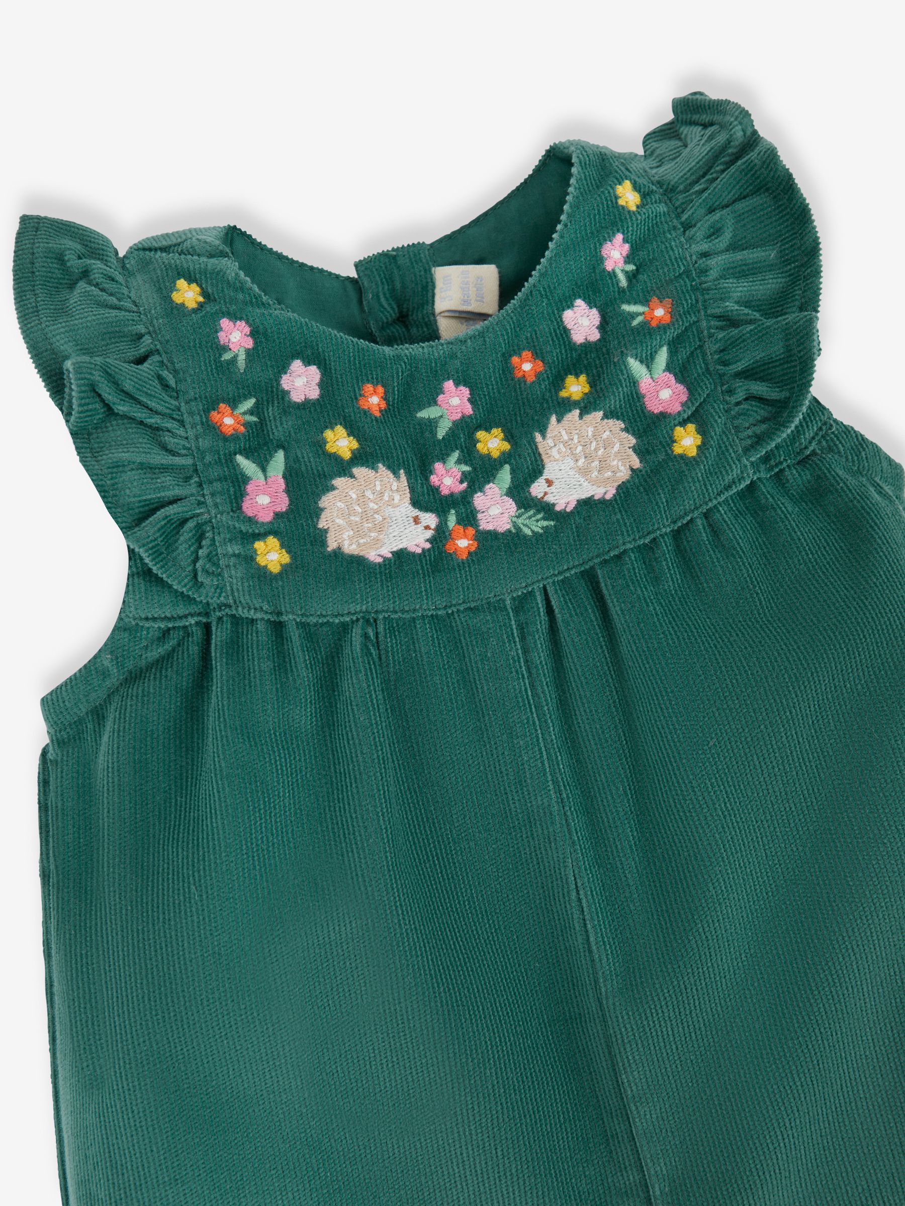 Green Girls' Hedgehog Embroidered Cord Dungarees - Image 3 of 3