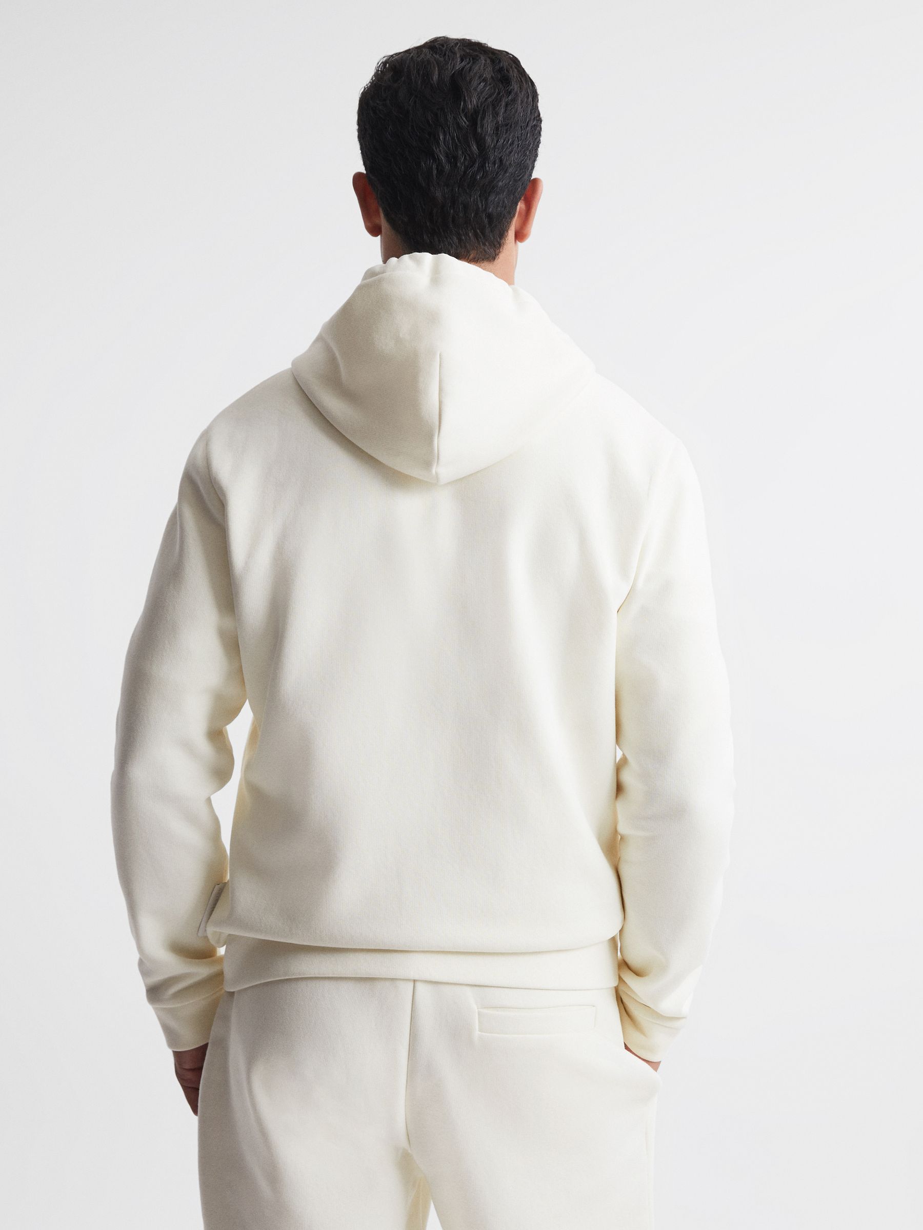 Cotton Zip-Through Hoodie in Ecru - Image 5 of 5