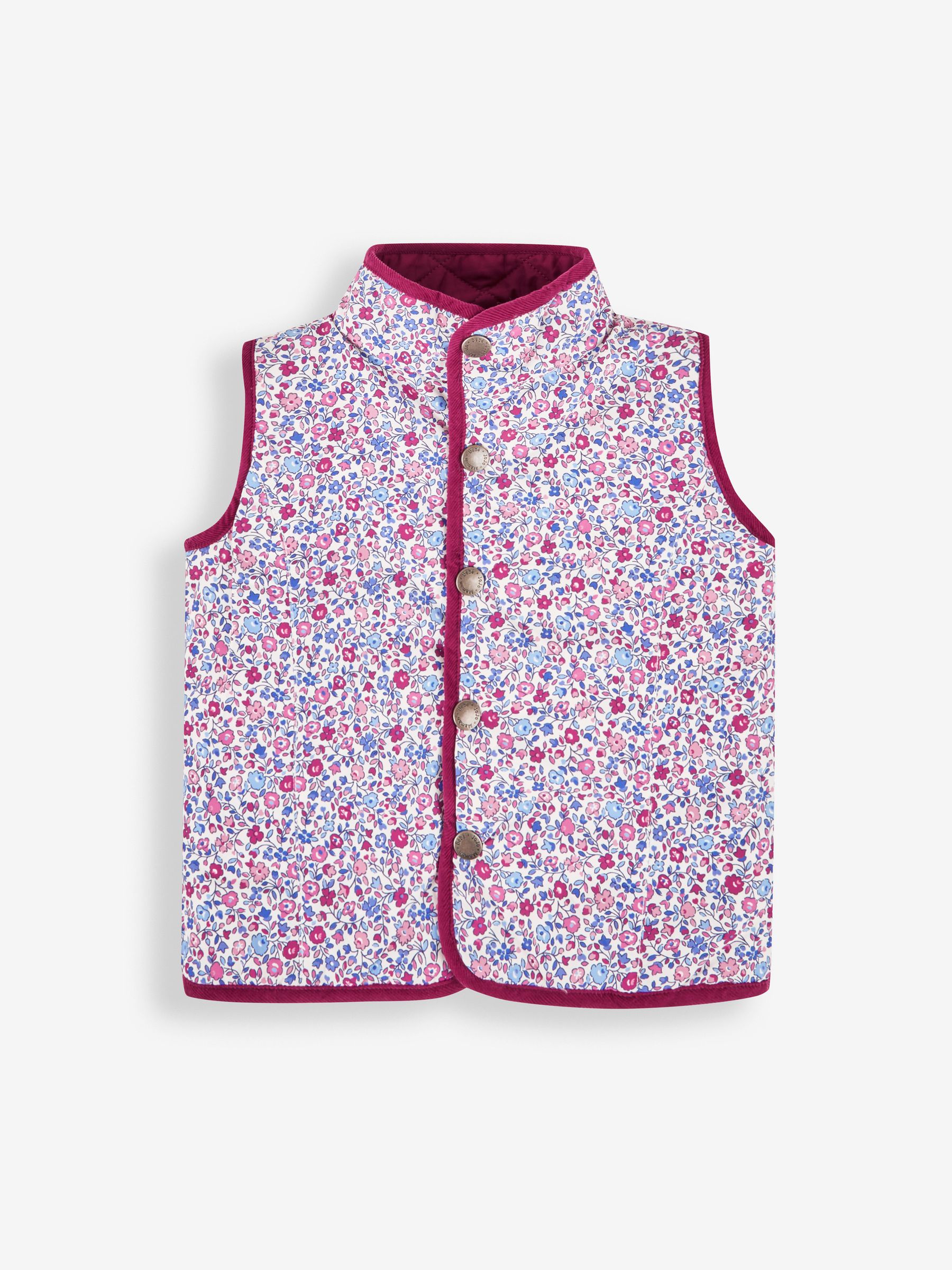 Berry Girls' Reversible Quilted Gilet - Image 1 of 2