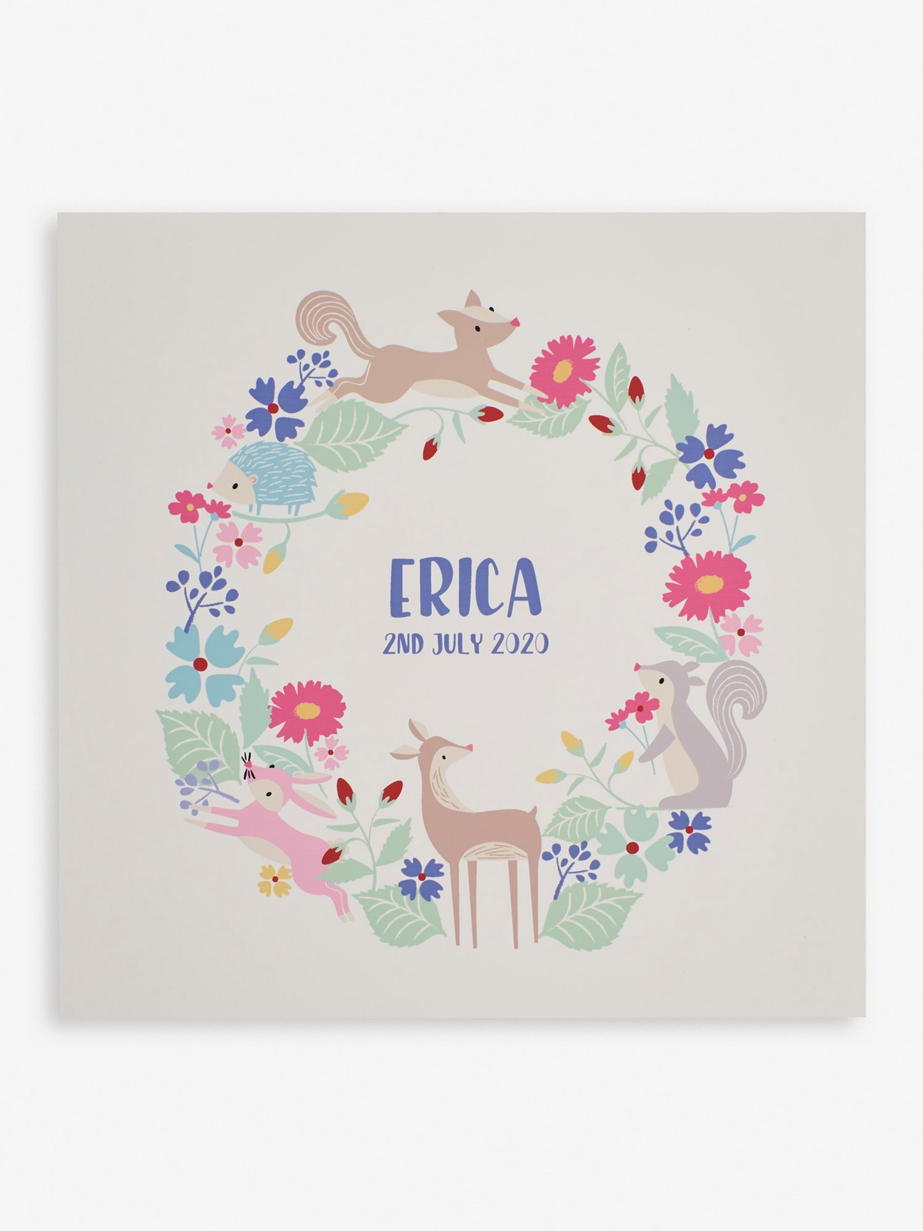 Personalised Pastel Woodland Print - Image 1 of 2