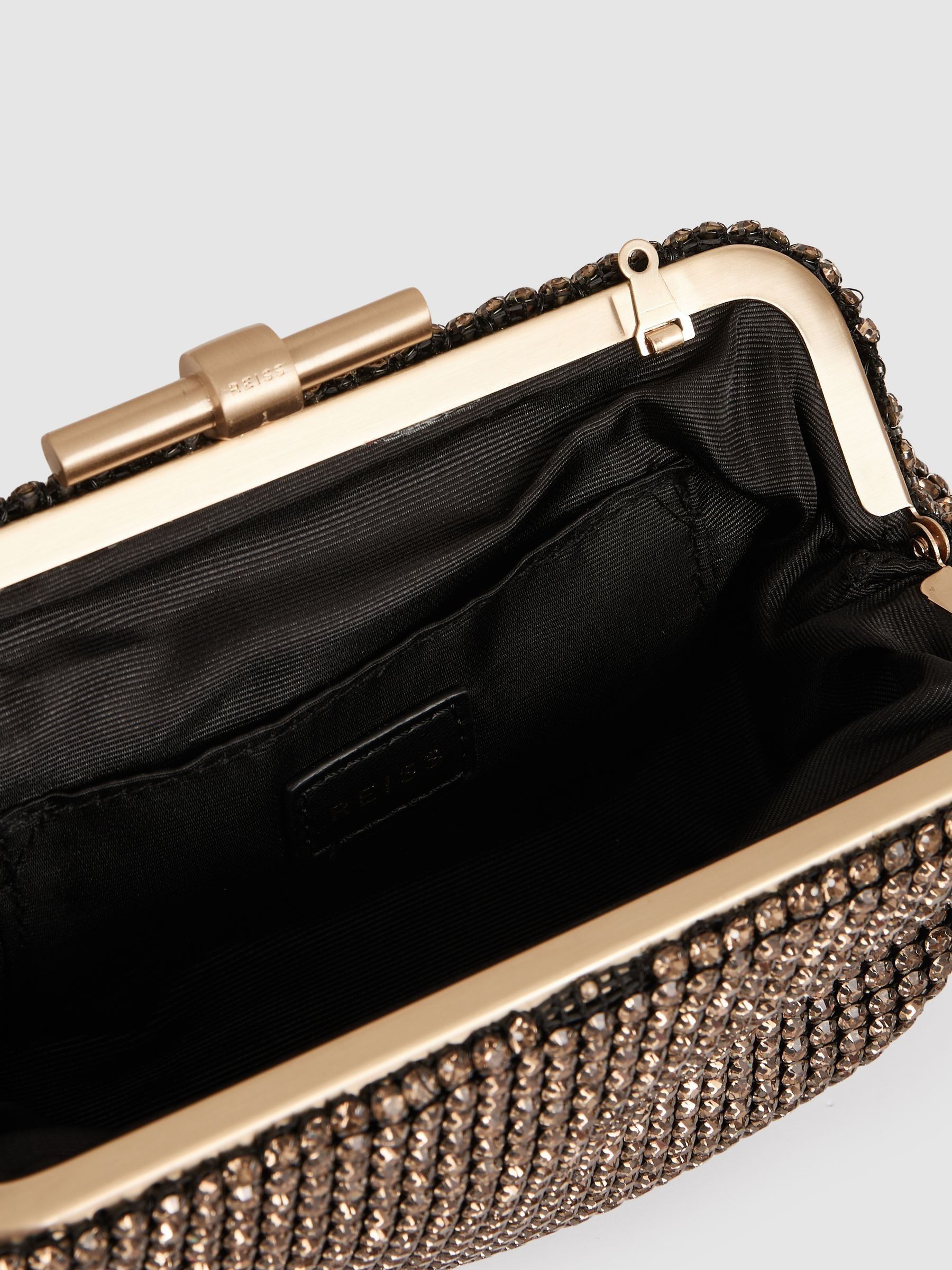 Embellished Clutch Bag in Gold - Image 3 of 6