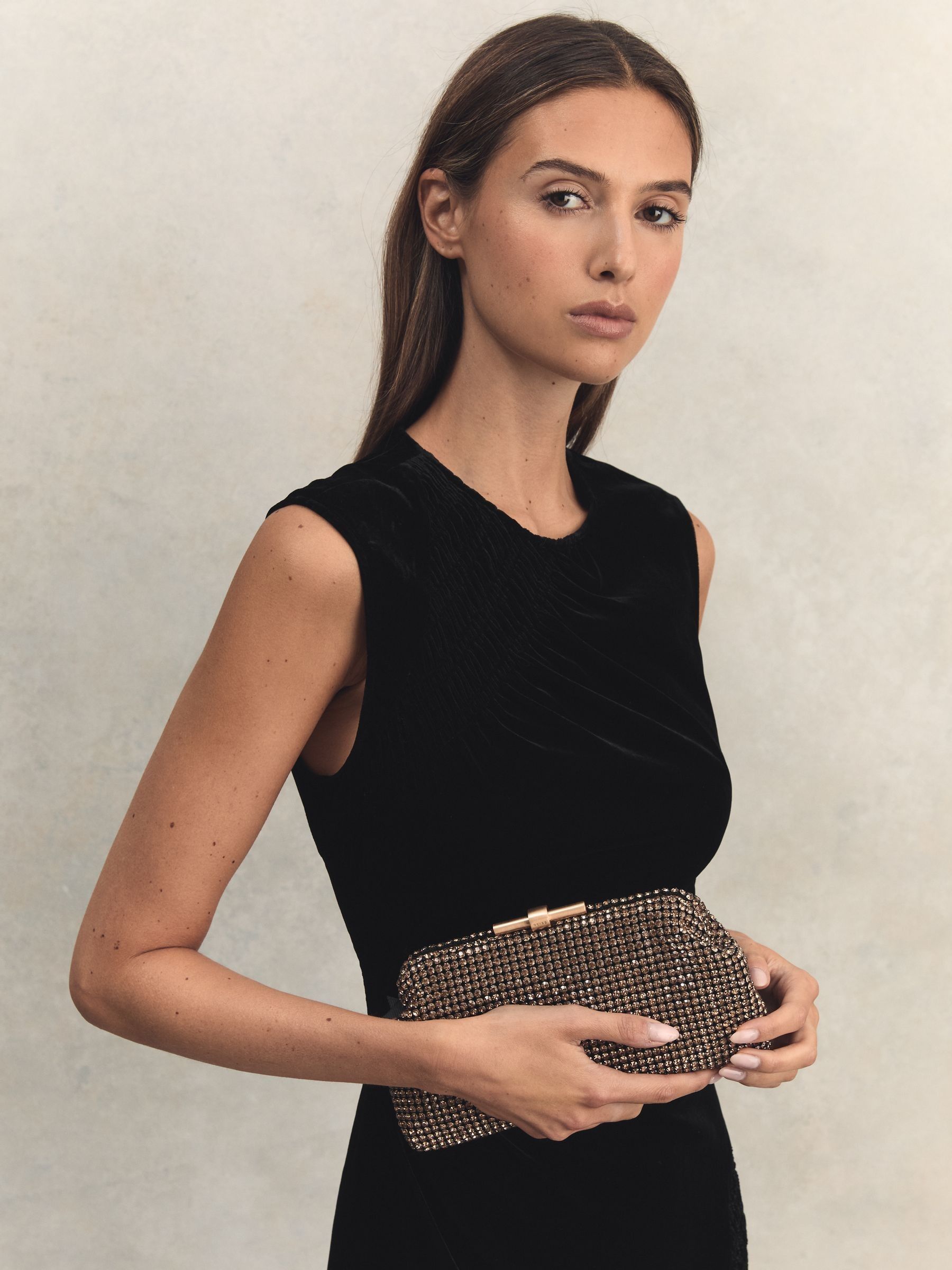 Embellished Clutch Bag in Gold - Image 6 of 6