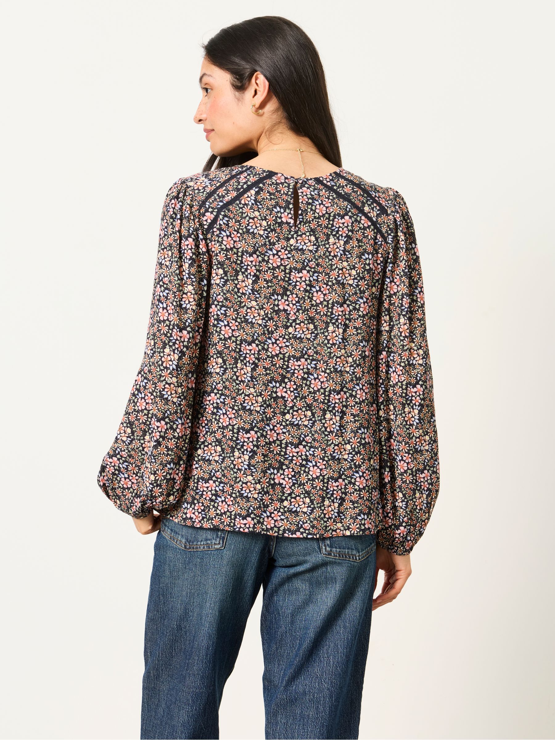 Sofia Navy Meadow Petite Embroidered Blouse - Image 2 of 4