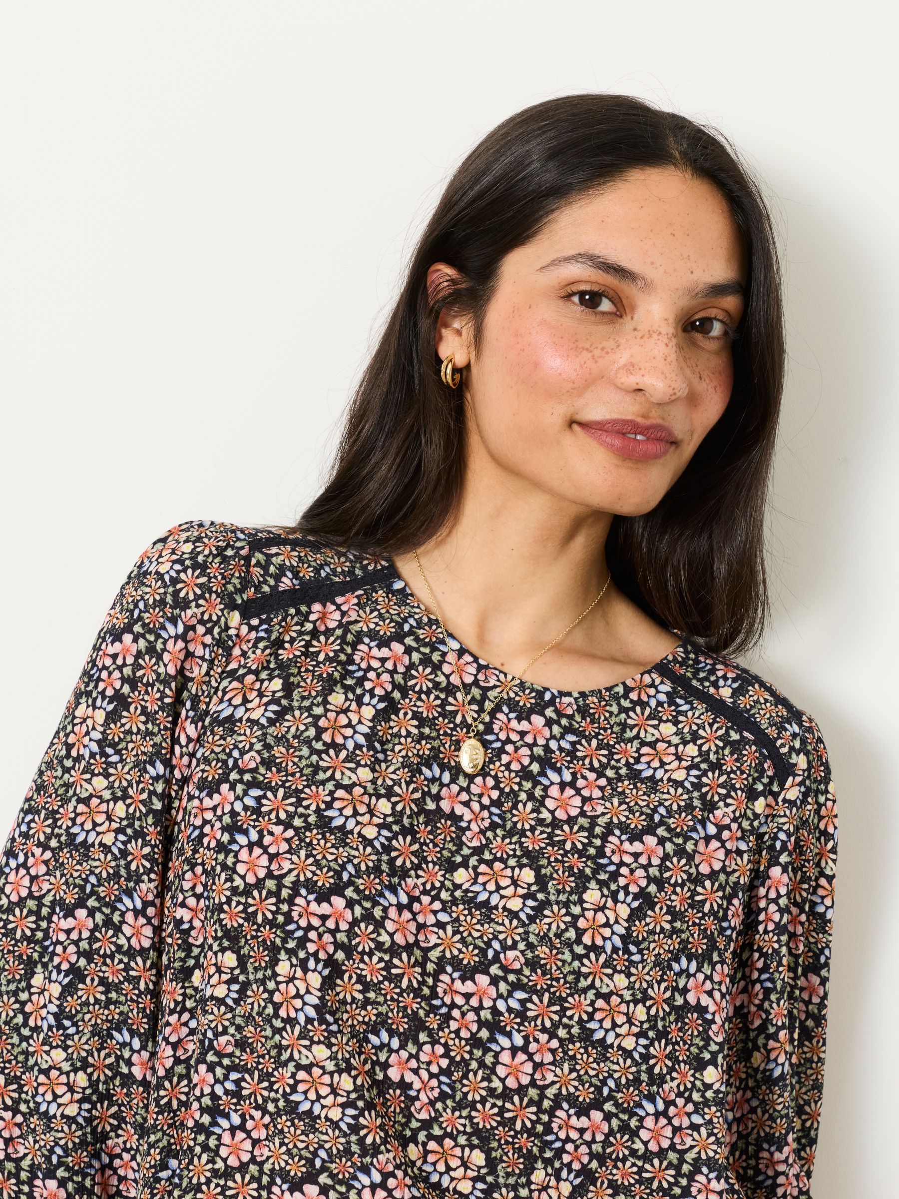 Sofia Navy Meadow Petite Embroidered Blouse - Image 3 of 4