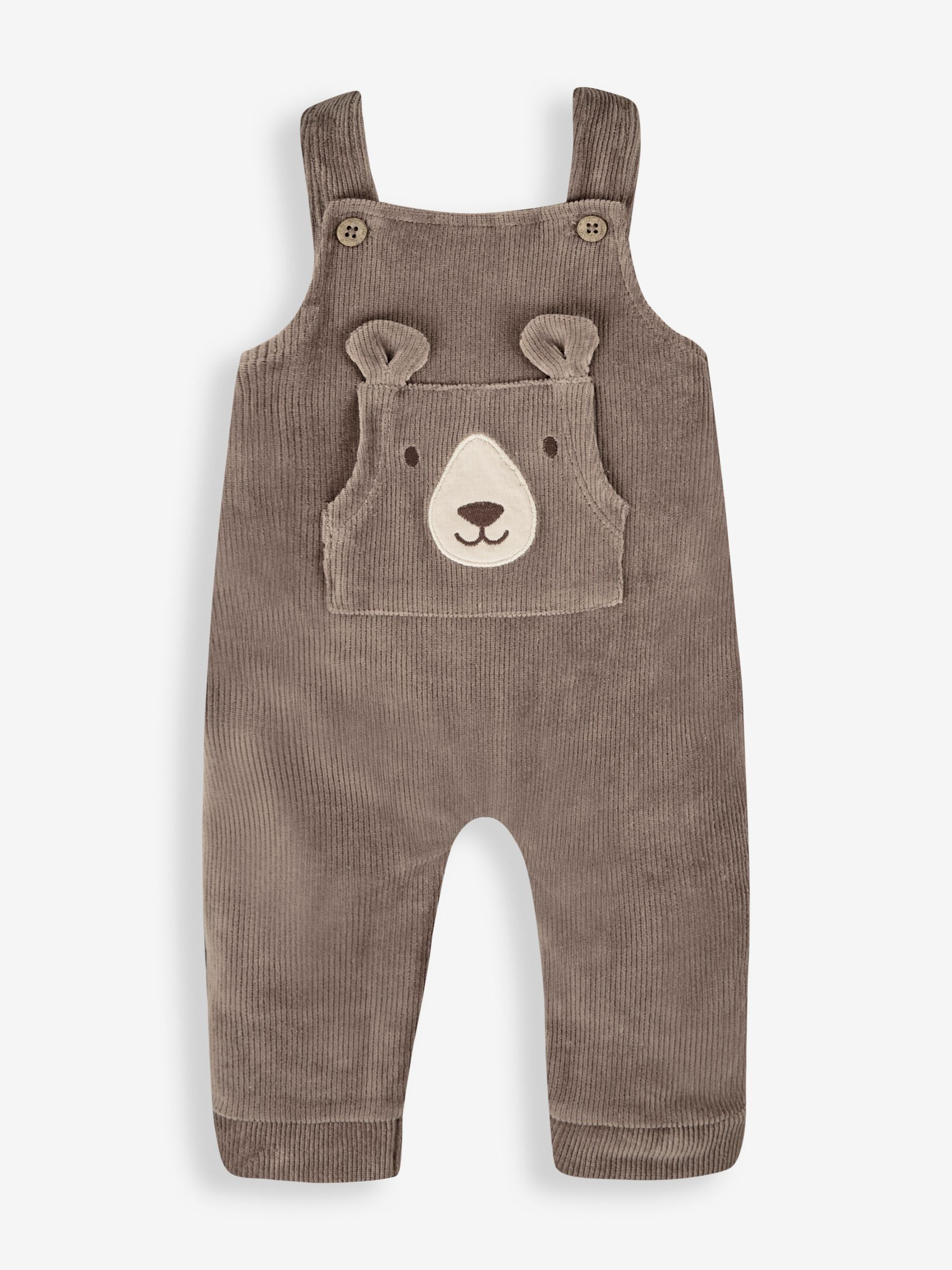 Fawn Brown Bear 2-Piece Velour Appliqué Dungaree & Top Set - Image 2 of 6