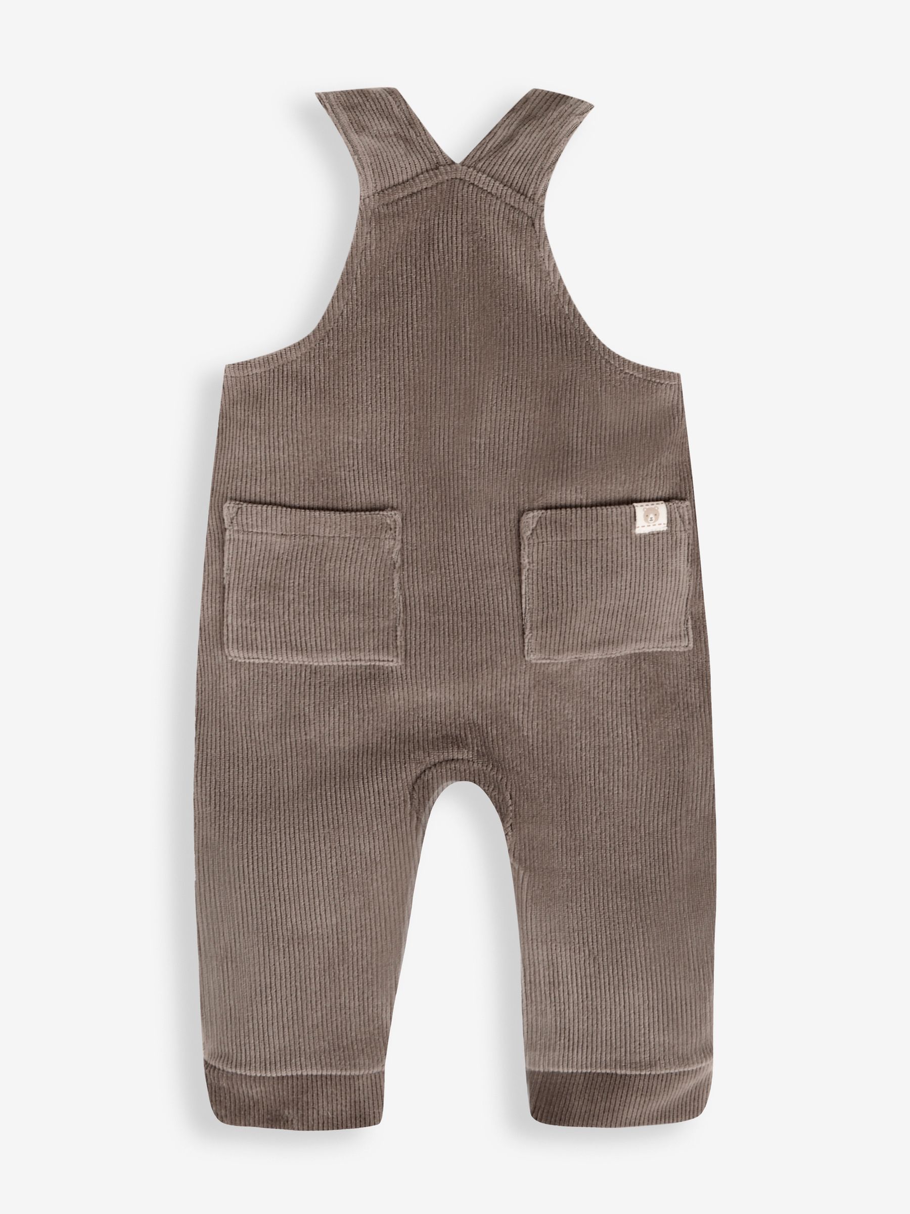 Fawn Brown Bear 2-Piece Velour Appliqué Dungaree & Top Set - Image 3 of 6