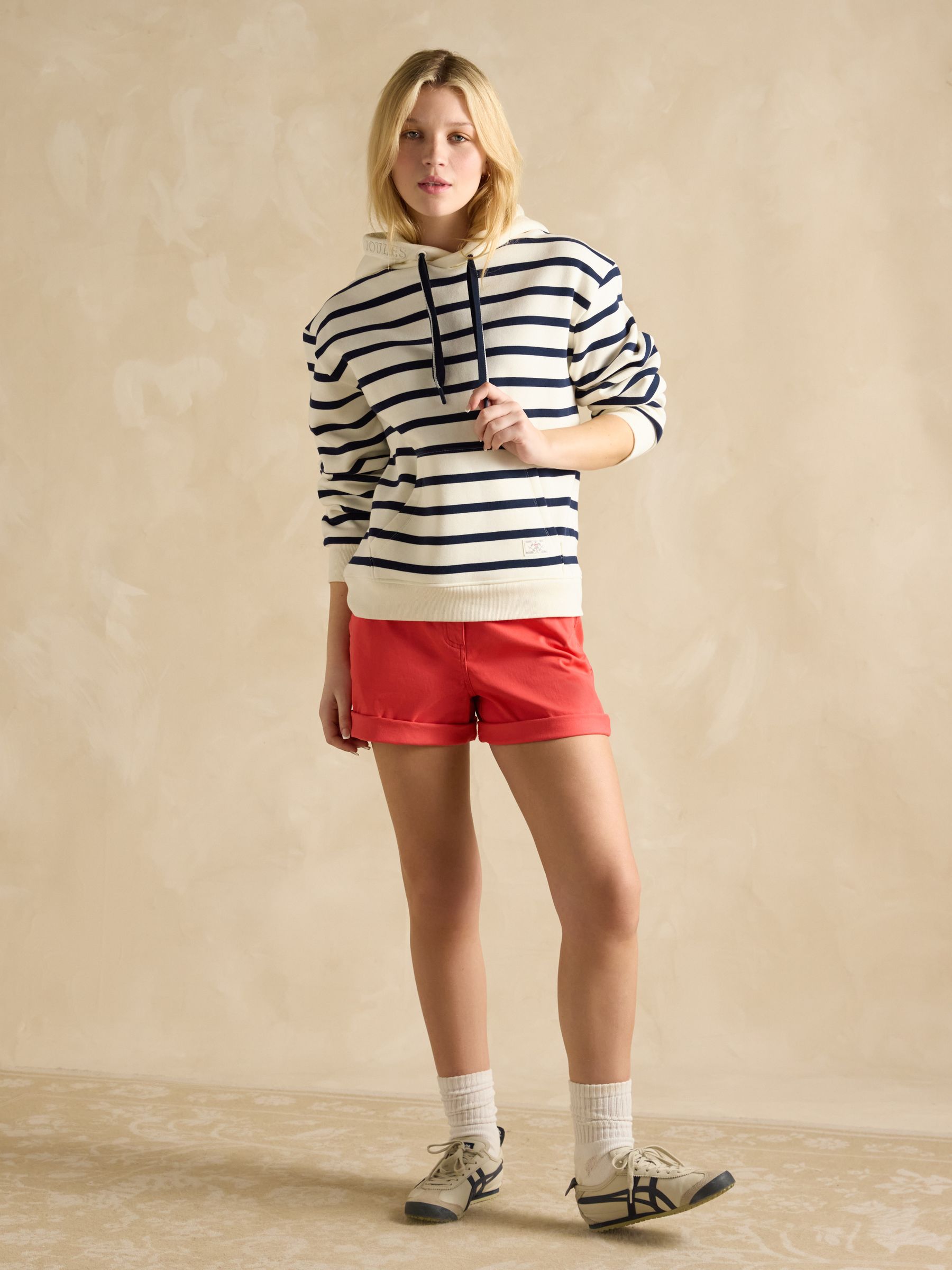 Milbourne Navy & White Striped Cotton Rich Hoodie - Image 3 of 6