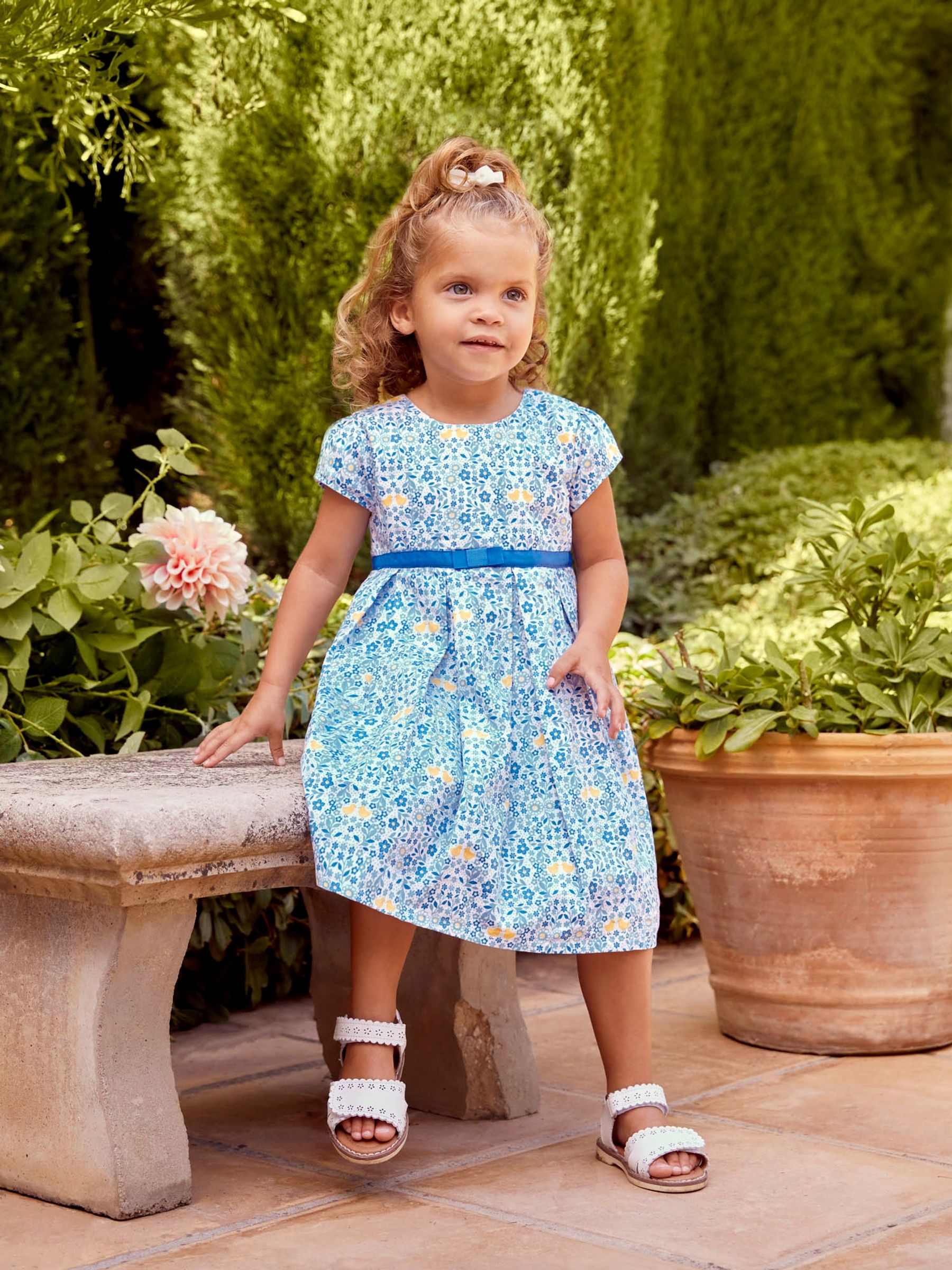 Blue Floral Party Dress - Image 1 of 6