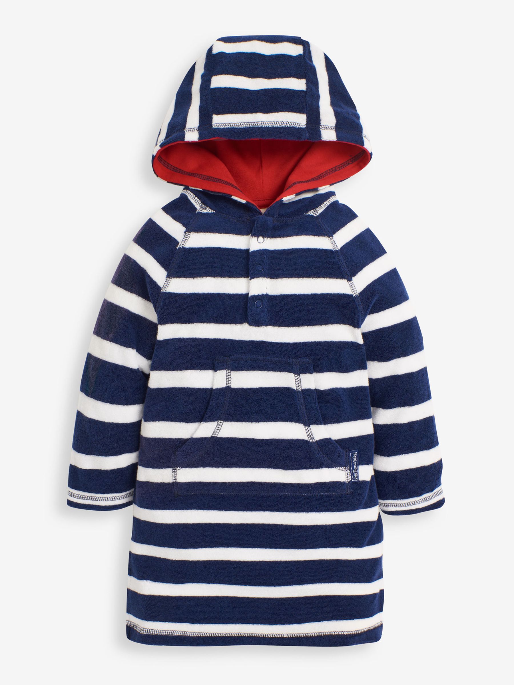 Navy Stripe Towelling Hooded Pull On - Image 1 of 1
