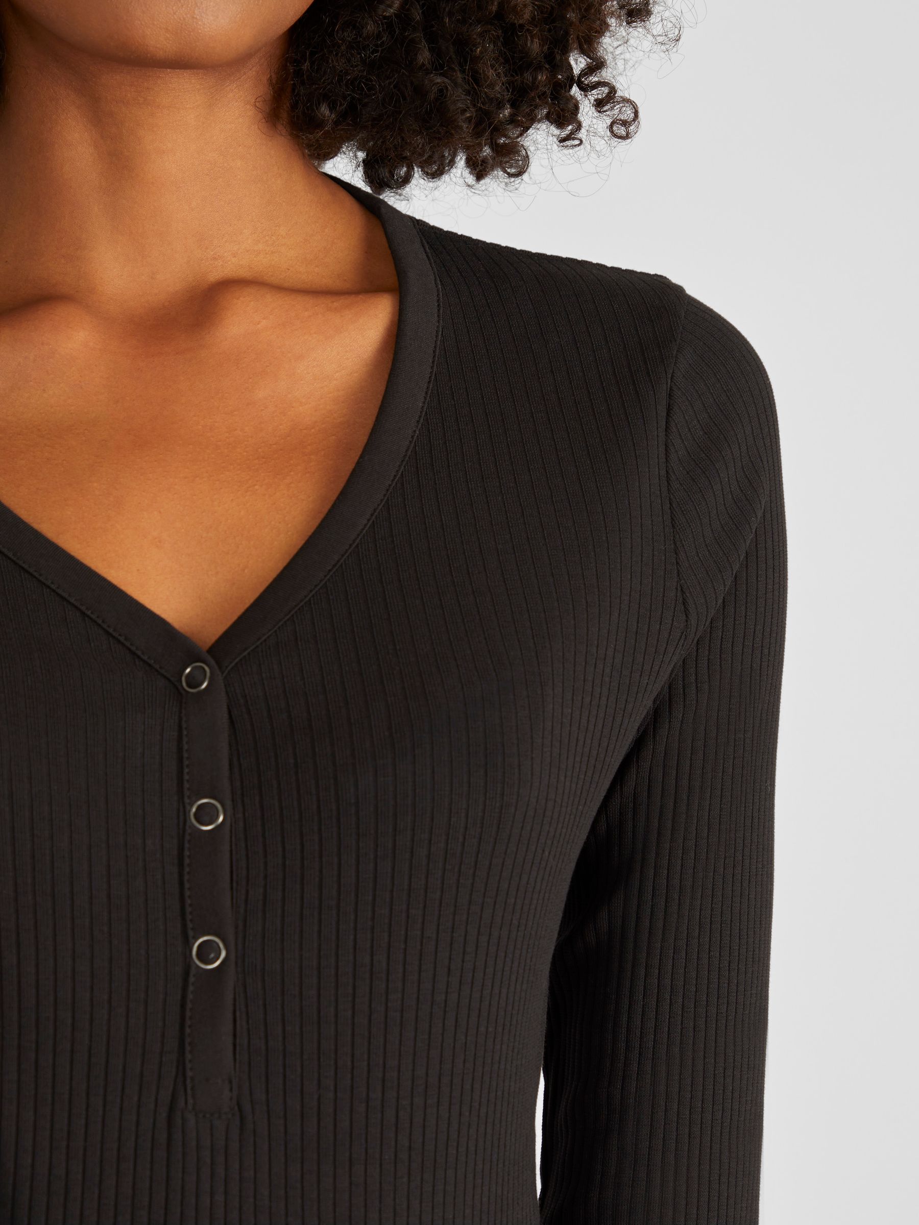 Black Popper Front Maternity Top - Image 4 of 4