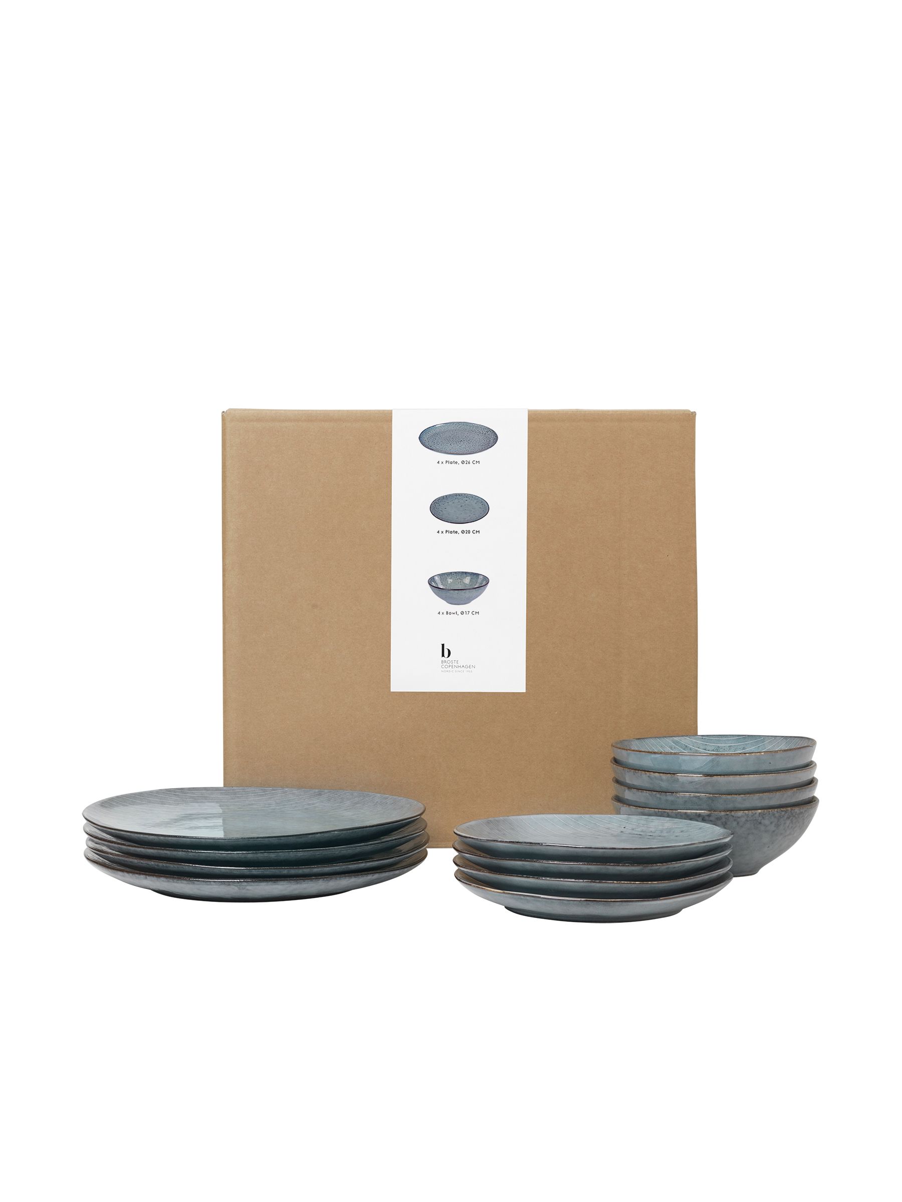 Broste Copenhagen 12 Piece Blue Nordic Dinnerware Set - Image 2 of 4