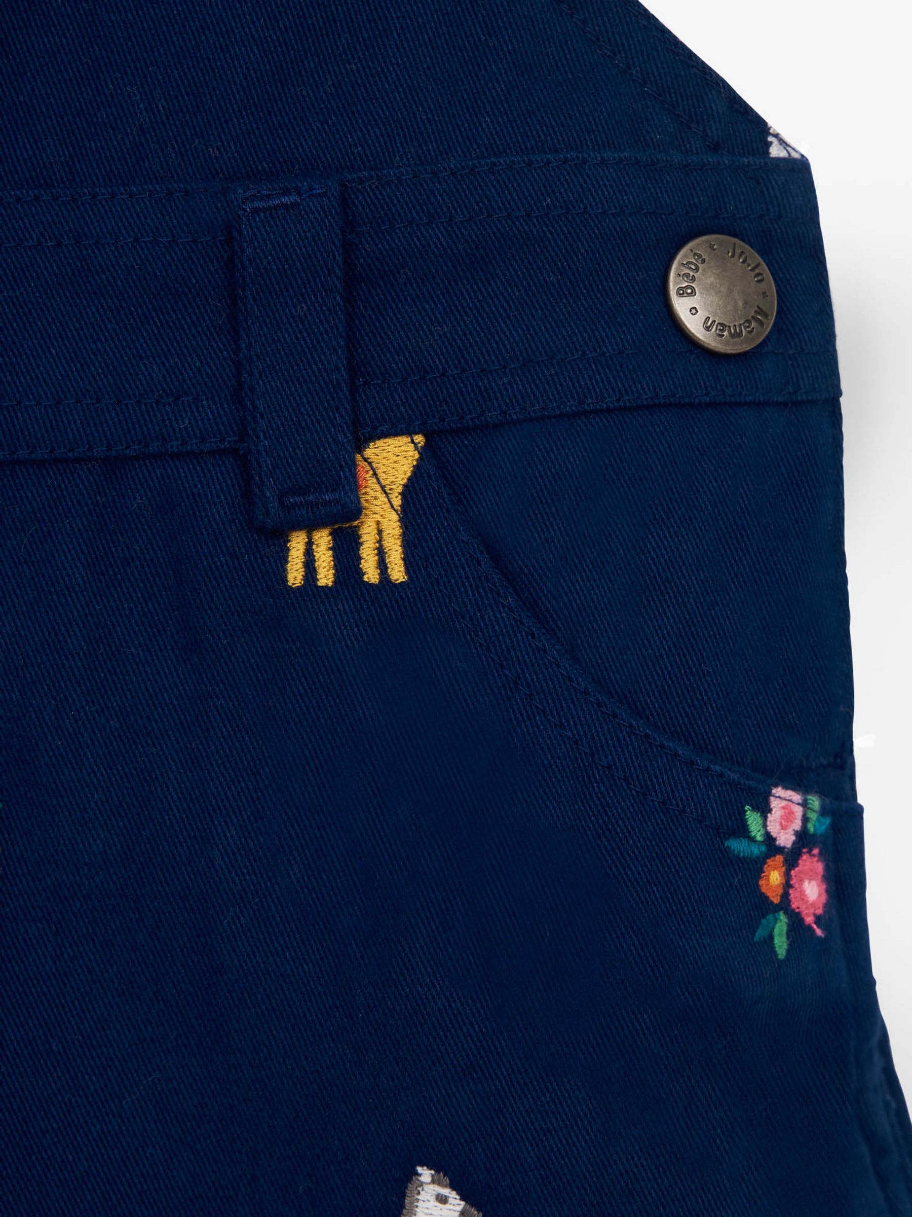 Navy Girls' Jungle Embroidered Dungaree Dress - Image 2 of 2