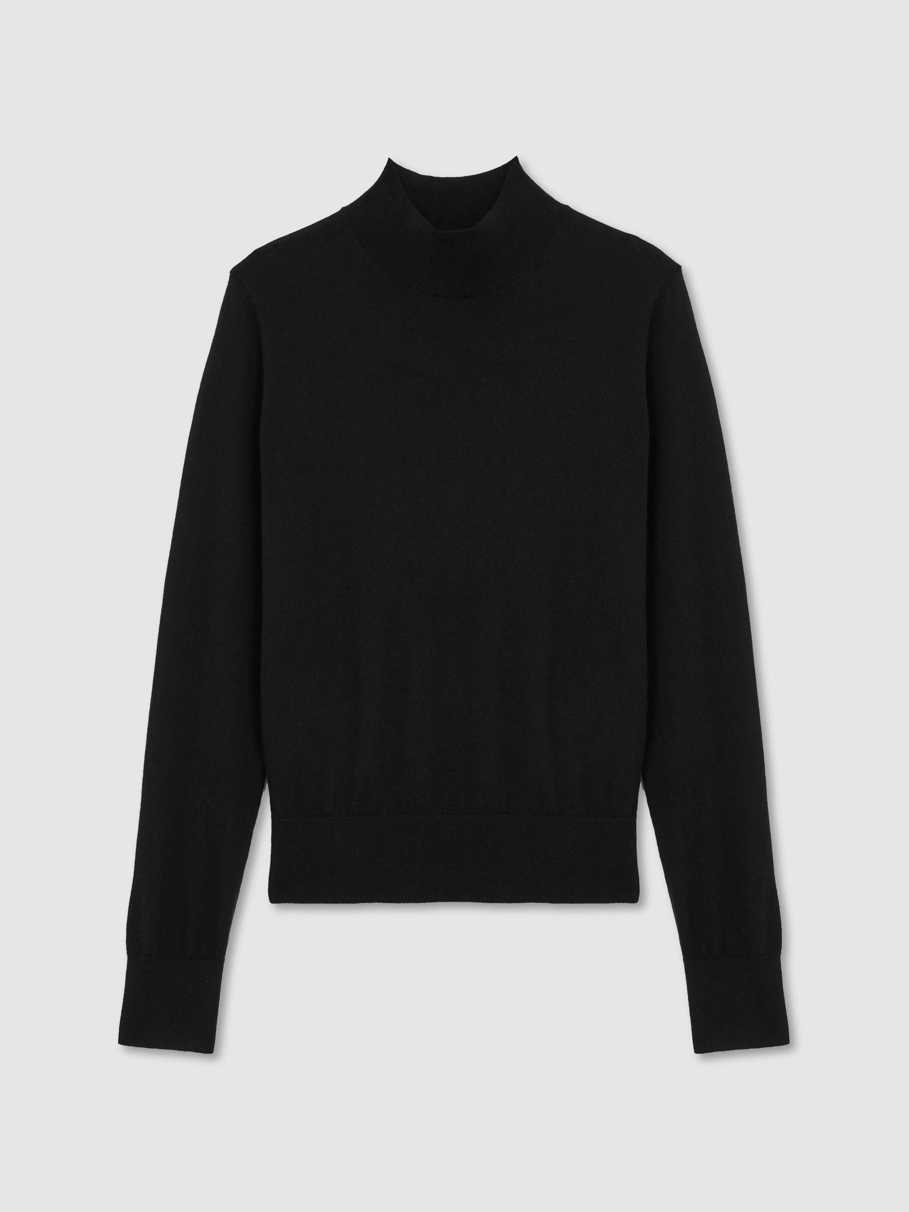 Ultra-Soft Merino Wool High-Neck Jumper in Black - Image 2 of 7