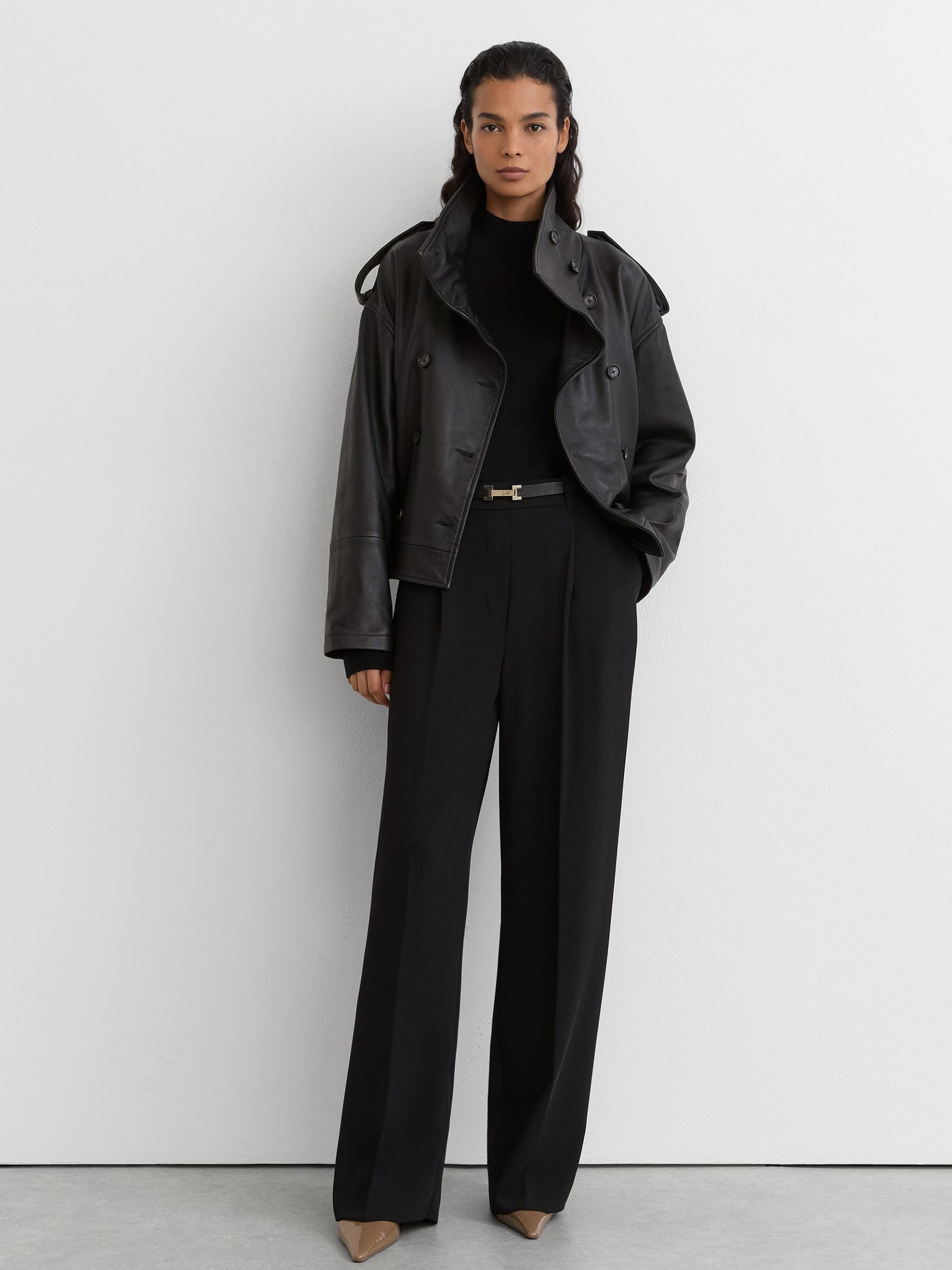 Ultra-Soft Merino Wool High-Neck Jumper in Black - Image 6 of 7