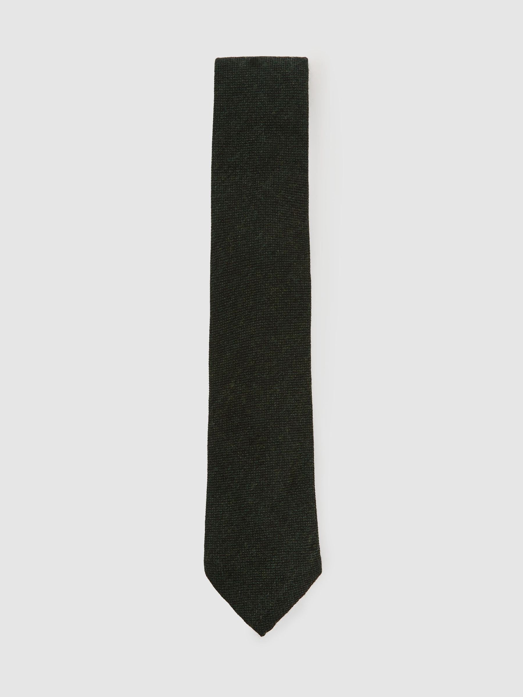 Wool Woven Unlined Tie in Forest Green - Image 2 of 5