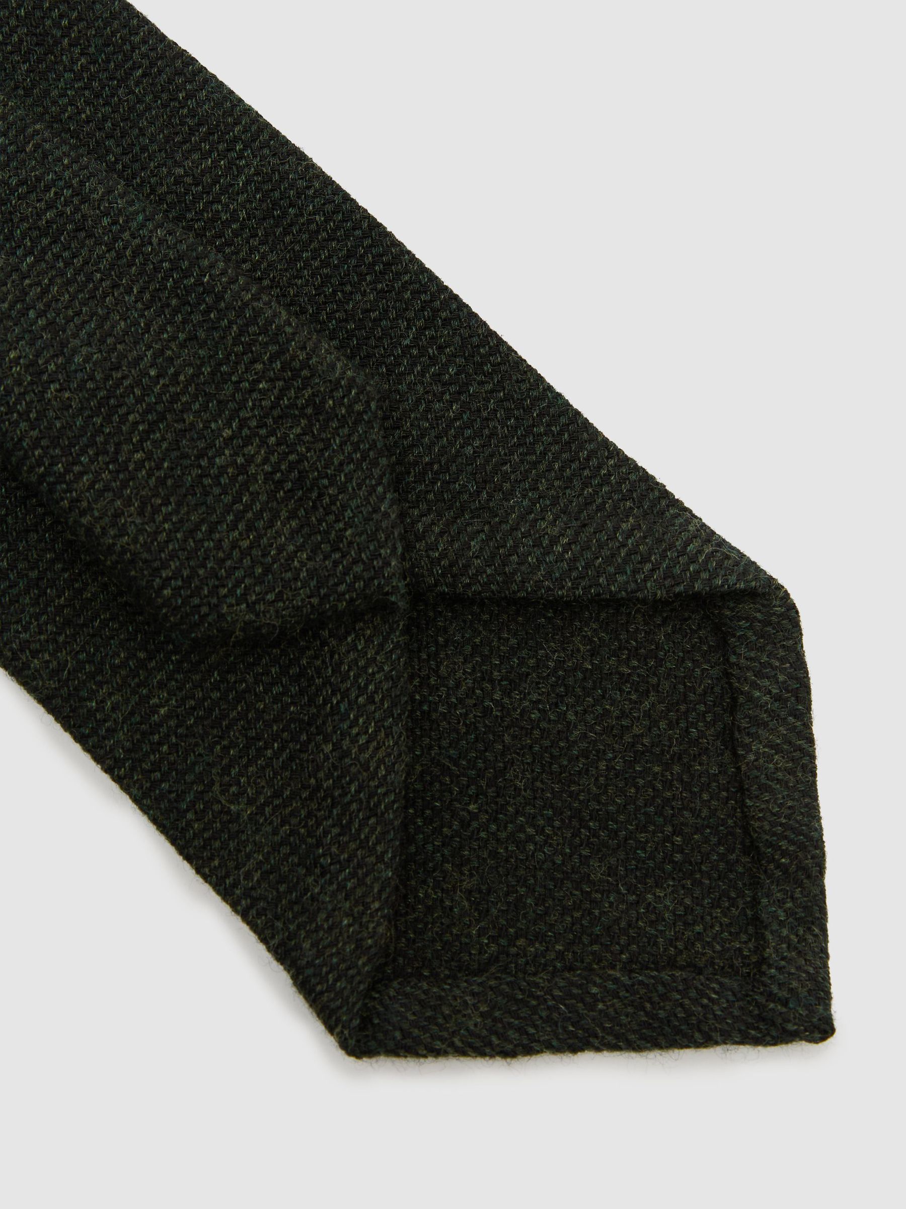 Wool Woven Unlined Tie in Forest Green - Image 4 of 5