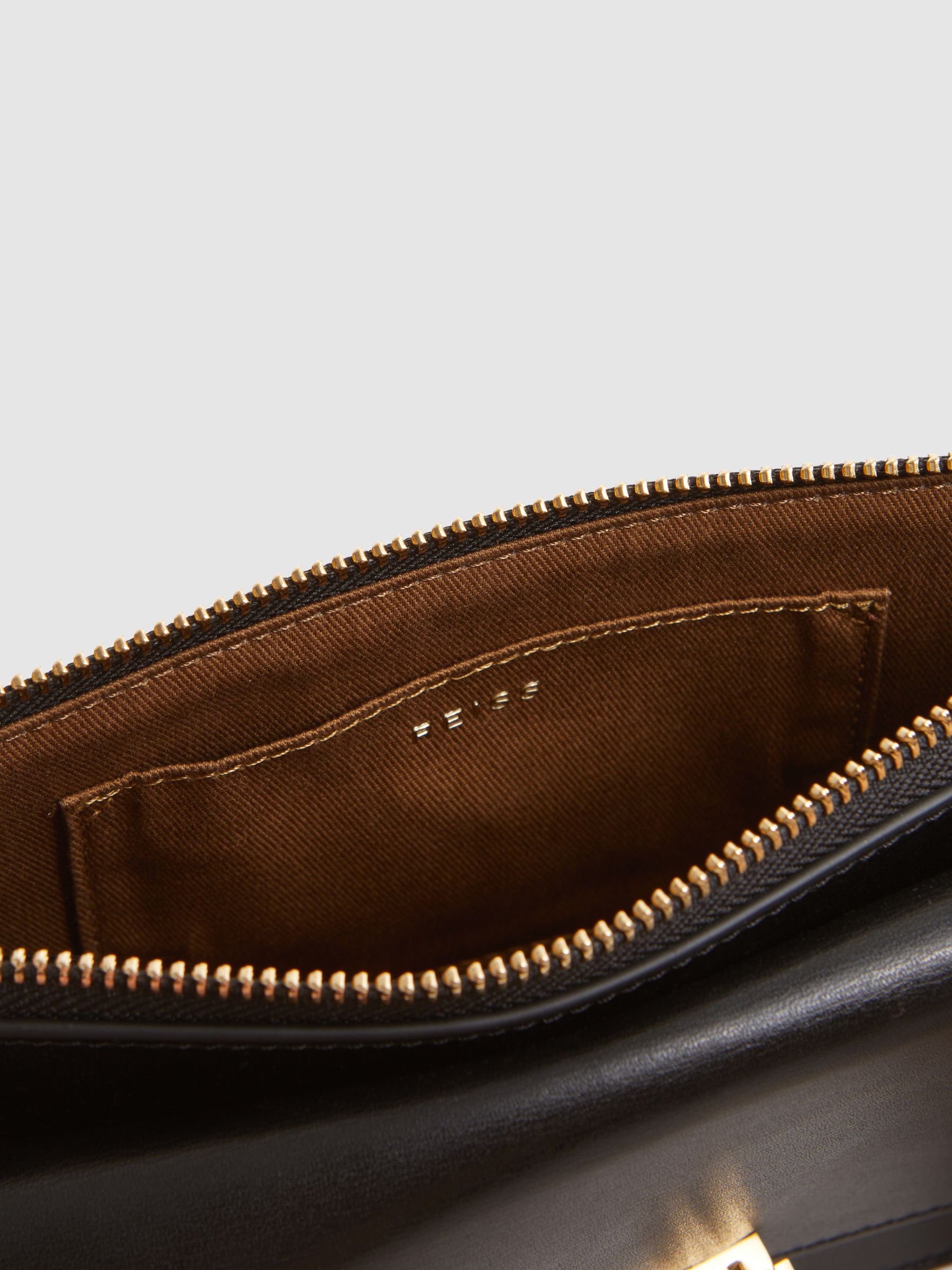 Leather Chain Crossbody Bag in Black - Image 3 of 5