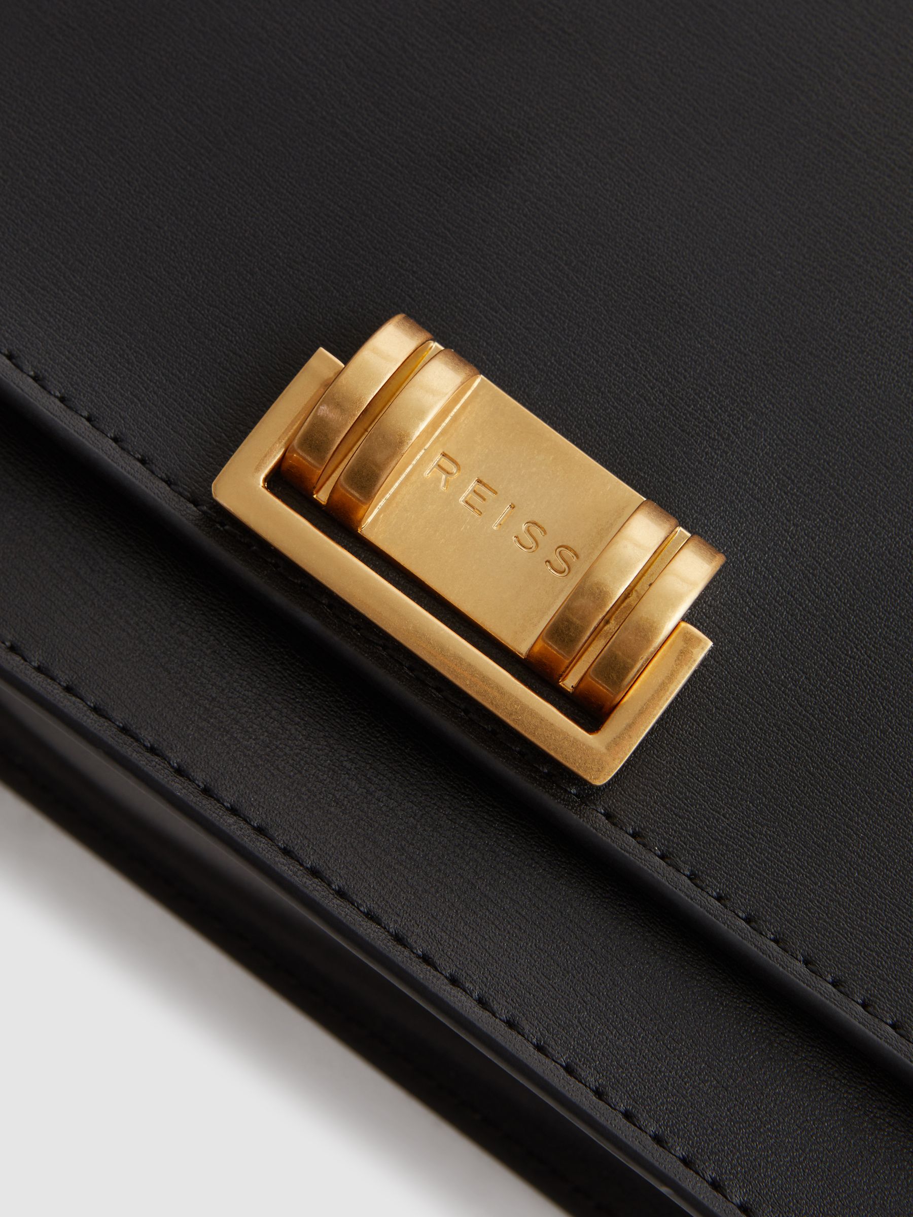 Leather Chain Crossbody Bag in Black - Image 5 of 5