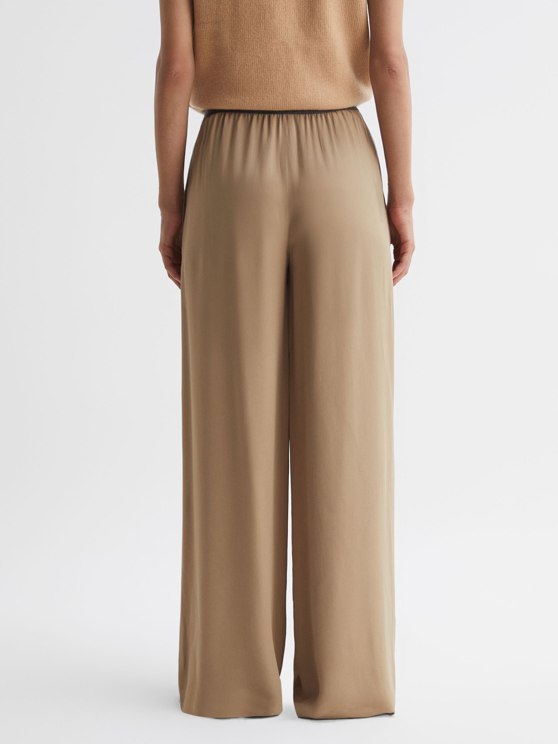Wide Leg Elasticated Trousers in Camel - Image 4 of 4