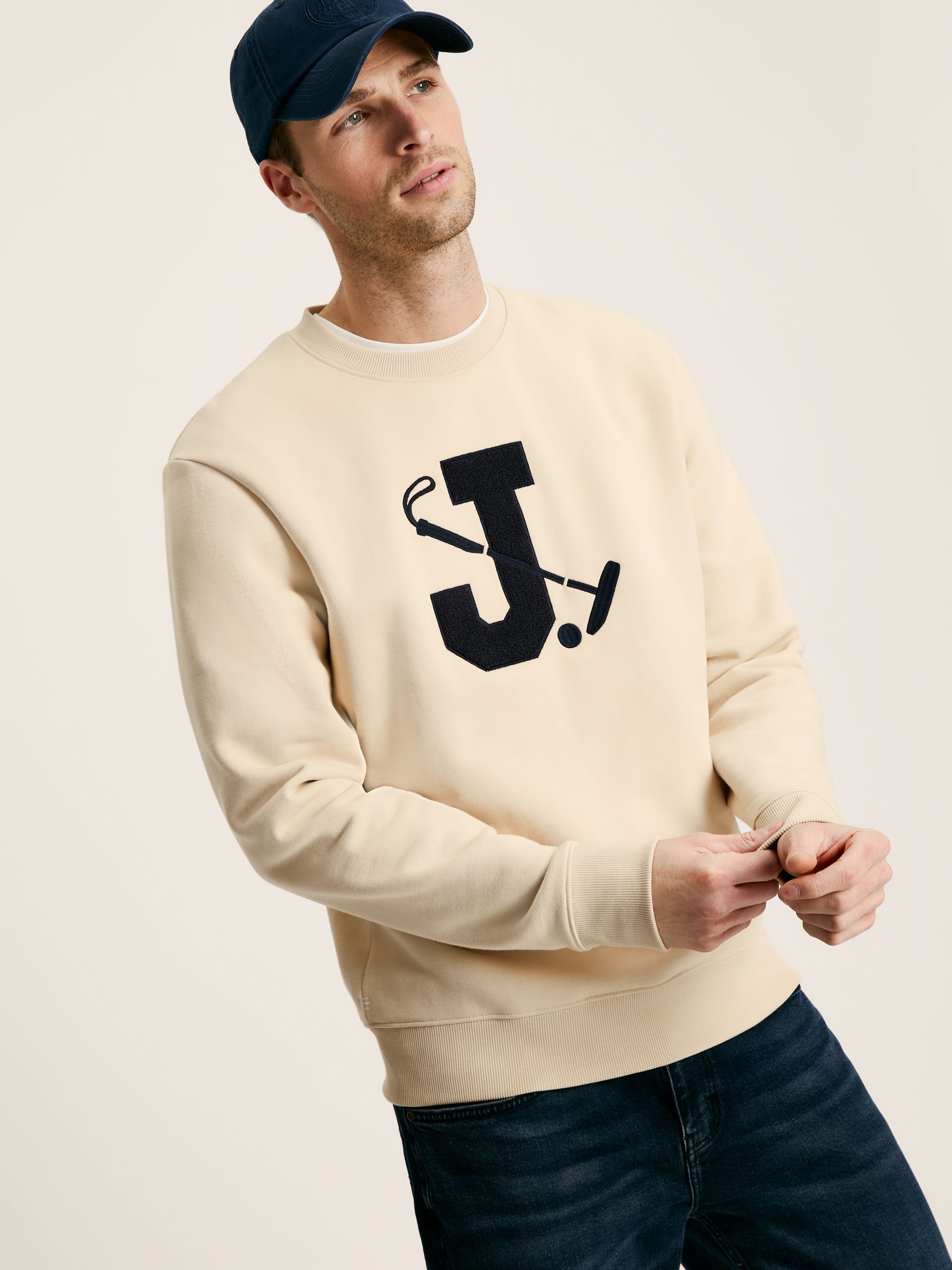 Mason Cream Graphic Crew Neck Jumper - Image 1 of 6