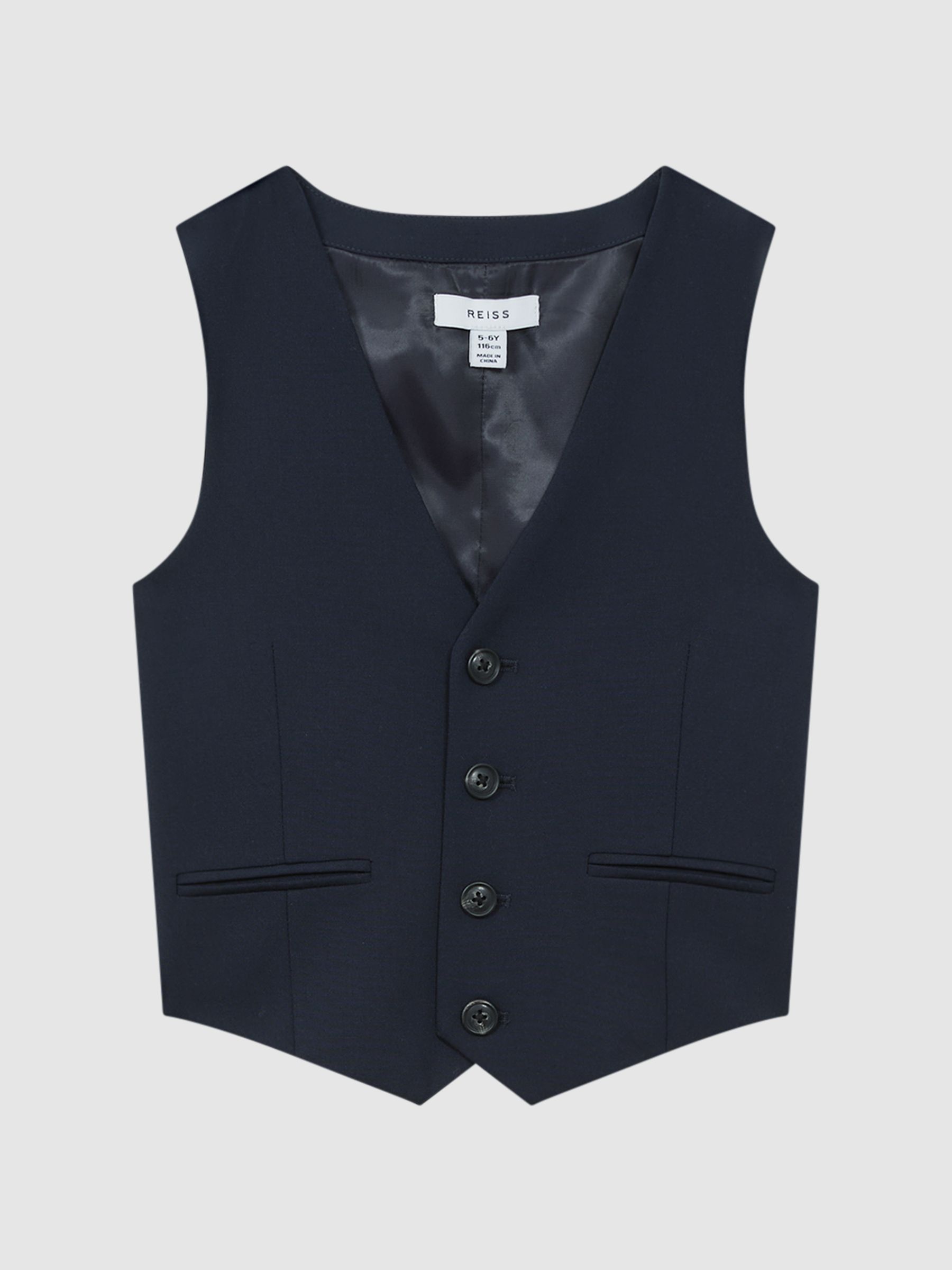 9-14 yrs Modern Fit Waistcoat in Navy - Image 2 of 6 9-14 yrs Modern Fit Waistcoat in Navy - Image 2 of 6