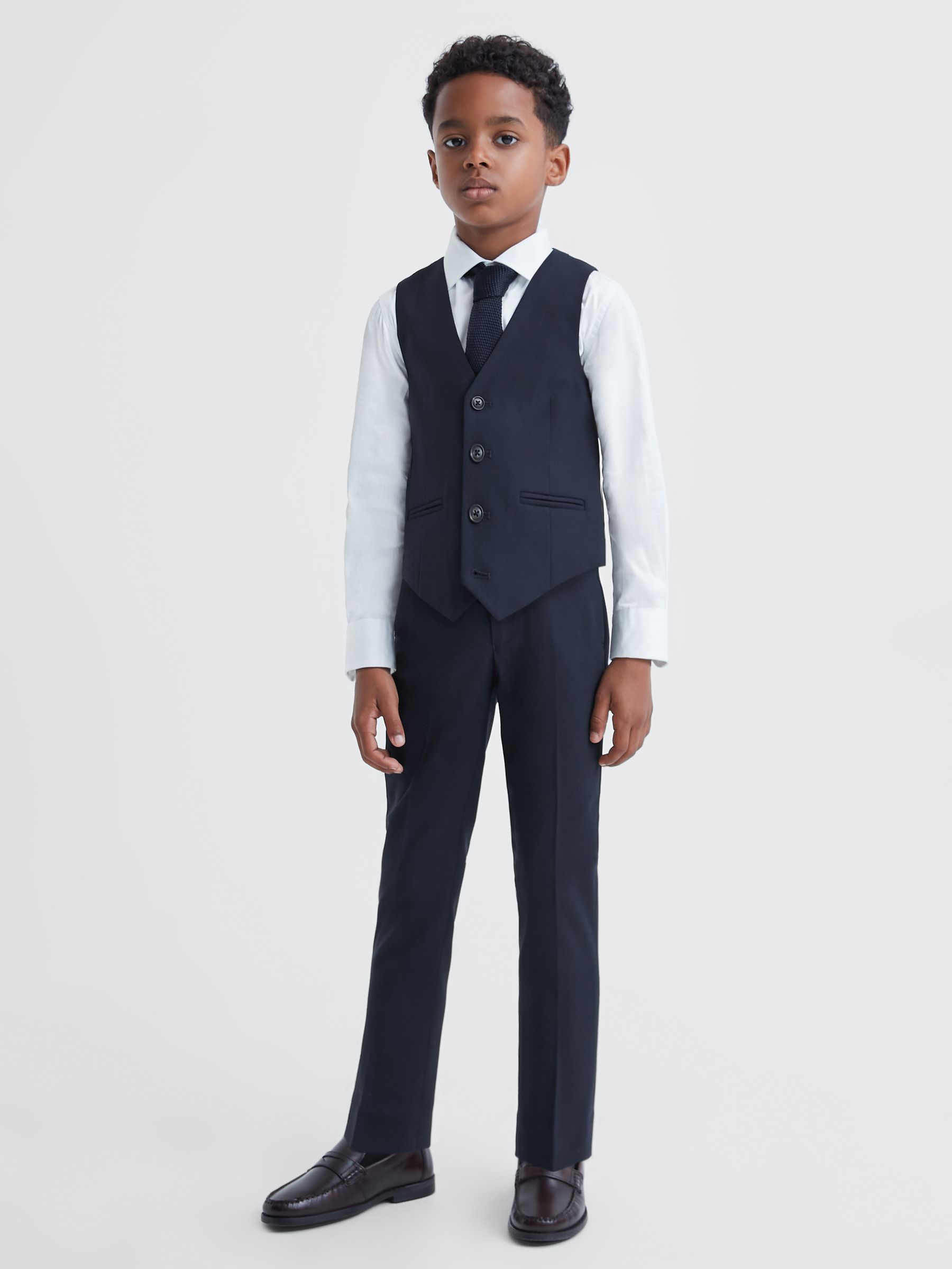 9-14 yrs Modern Fit Waistcoat in Navy - Image 3 of 6