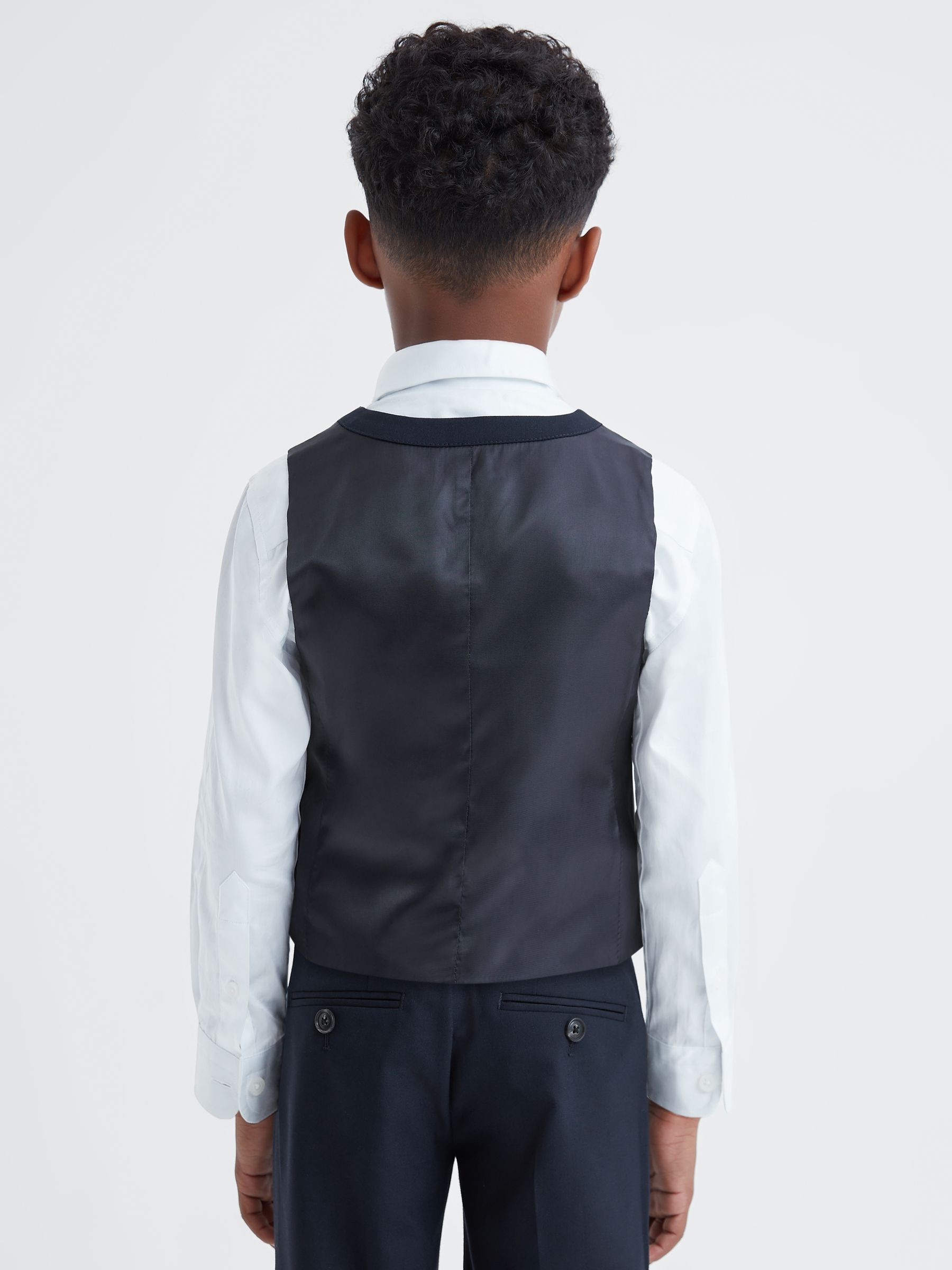 9-14 yrs Modern Fit Waistcoat in Navy - Image 5 of 6