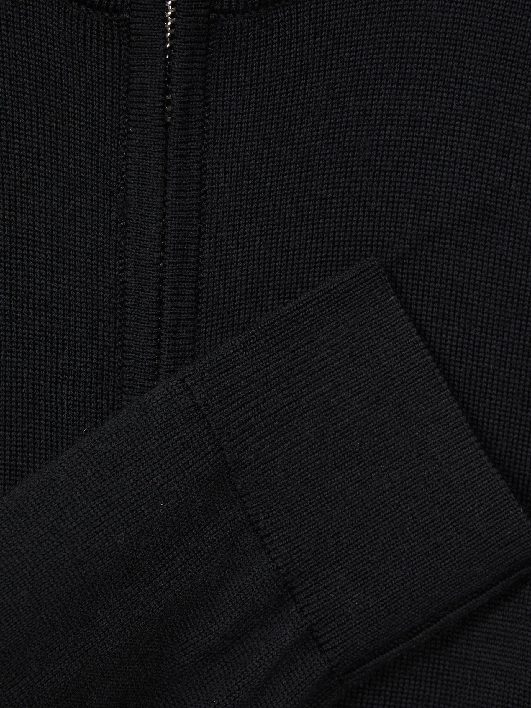 3-9 yrs Merino Wool Zip-Neck Jumper in Black - Image 7 of 7