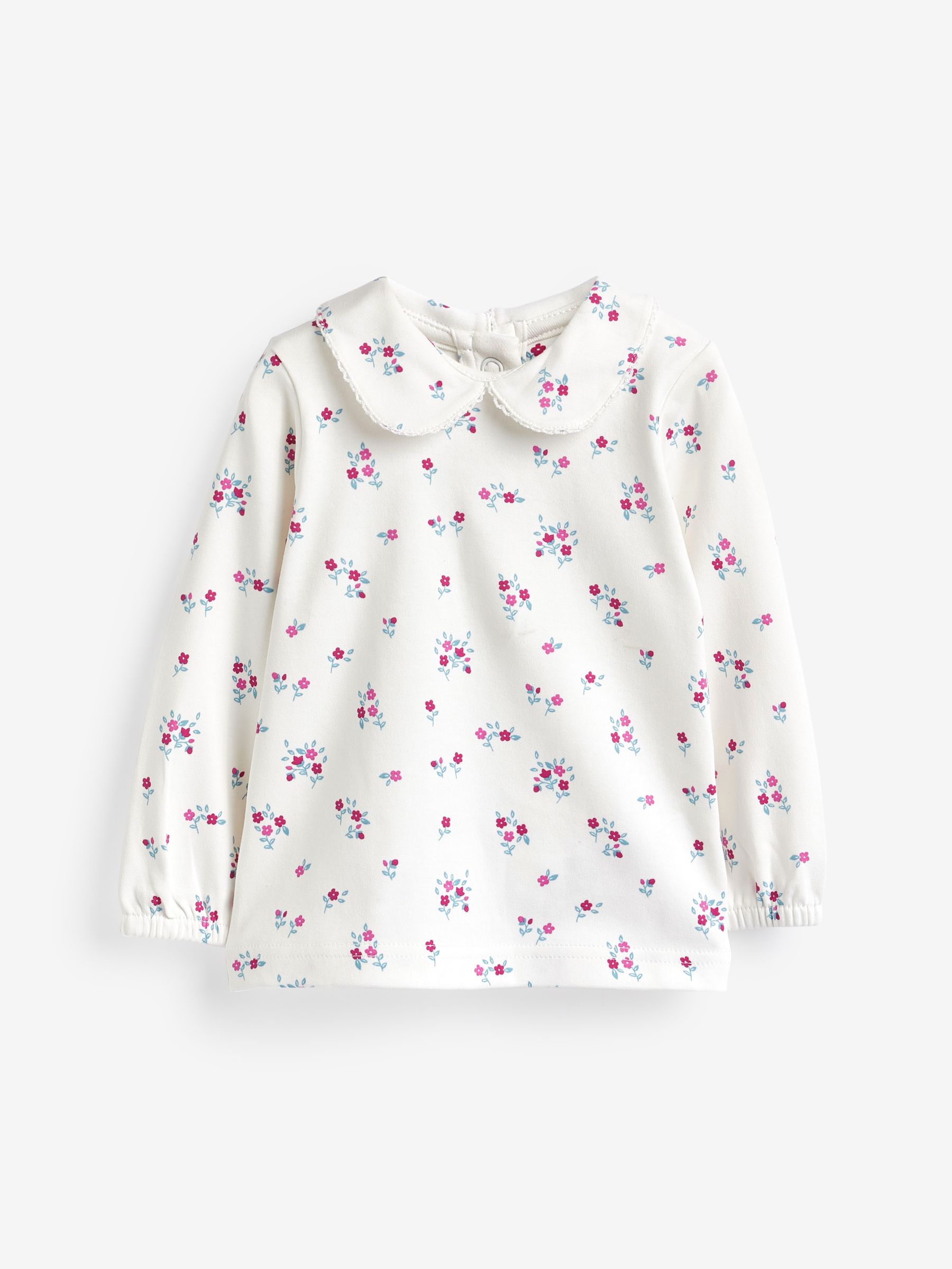 Rose Girls' Floral Embroidered Cord Pinafore Dress & Peter Pan Top Set - Image 3 of 6