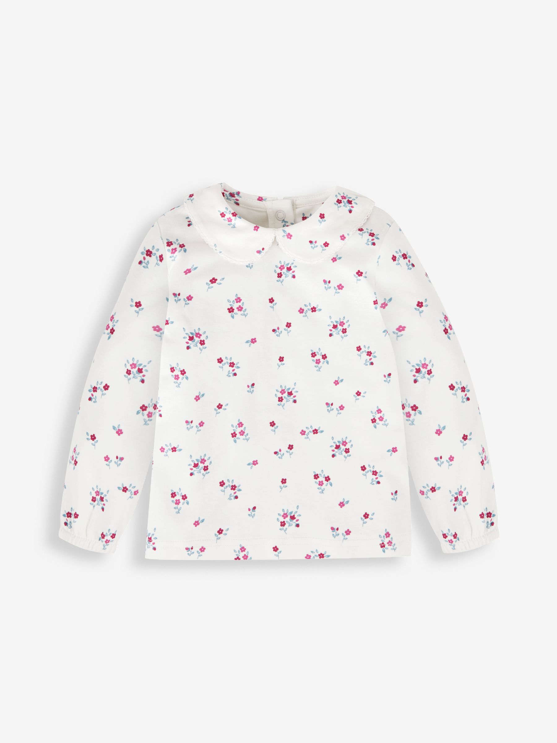 Rose Girls' Floral Embroidered Cord Pinafore Dress & Peter Pan Top Set - Image 4 of 6